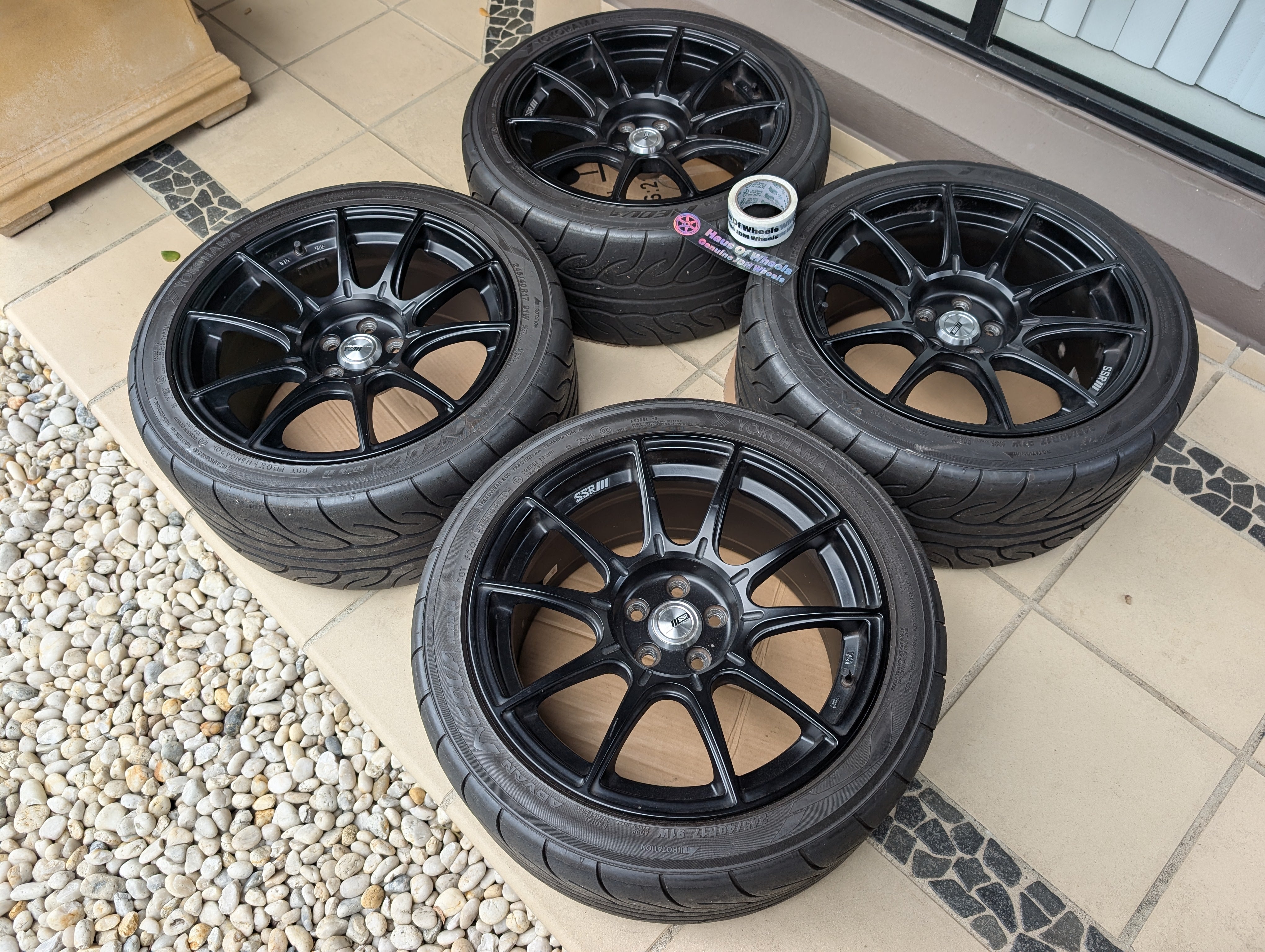 *Near New* SSR GTX01 (Flat Black) with Near New AD08R Tyres - 5x100 -17x9 +38 (245/45/17)