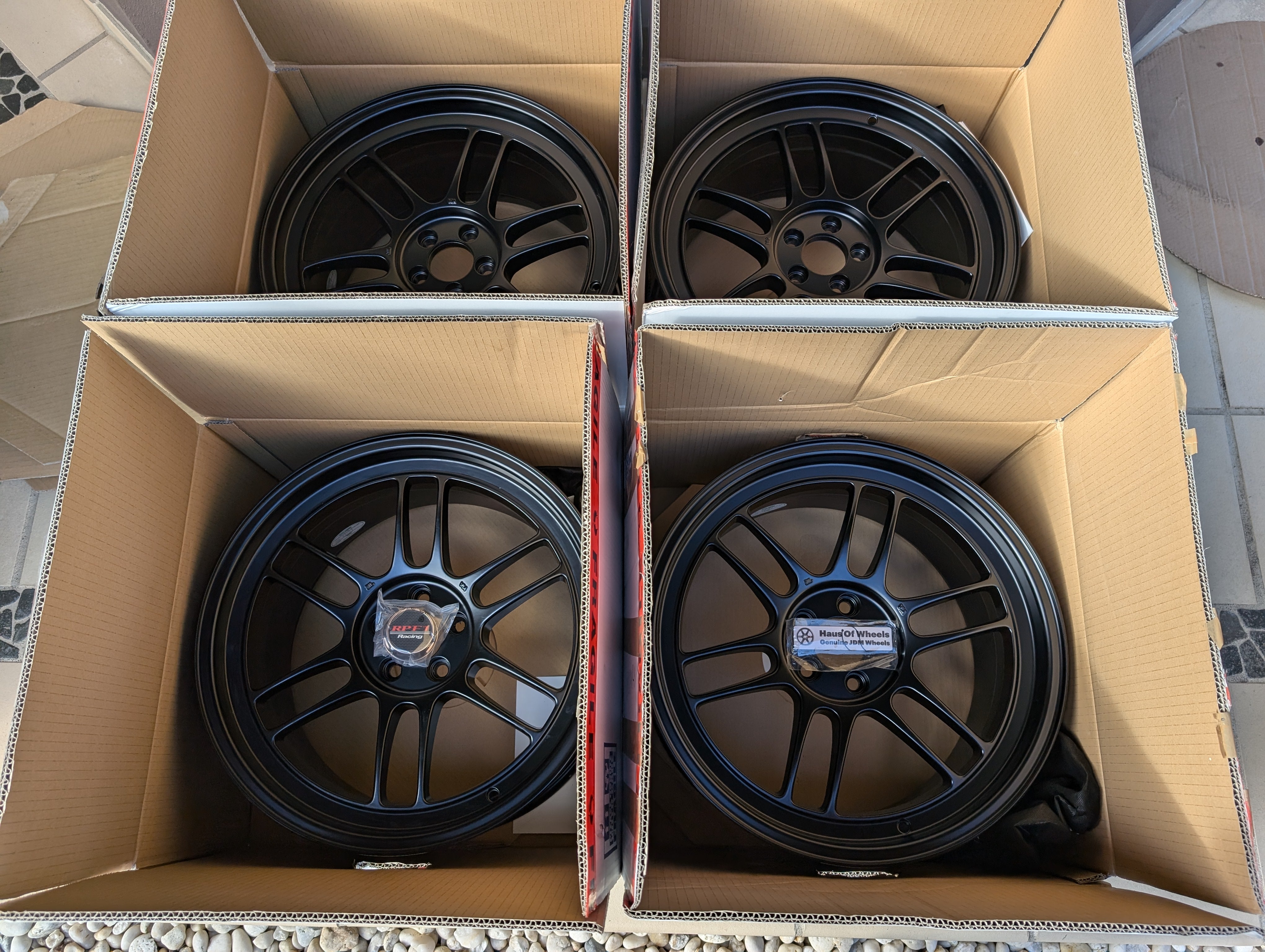 *Near New* Enkei RPF1 (Matte Black) with Genuine Enkei Stickers - 5x100 - 18x9.5 +38