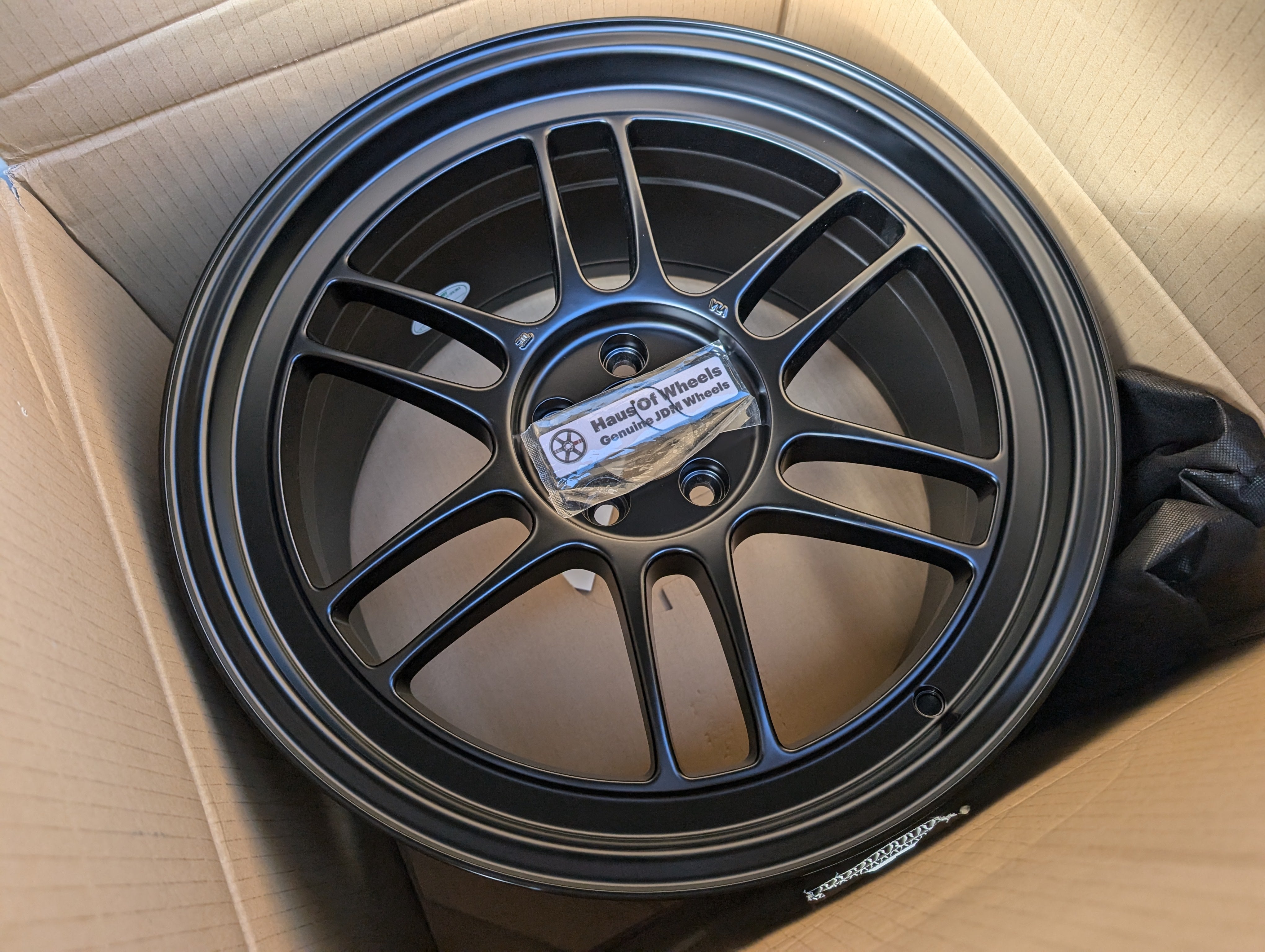 *Near New* Enkei RPF1 (Matte Black) with Genuine Enkei Stickers - 5x100 - 18x9.5 +38