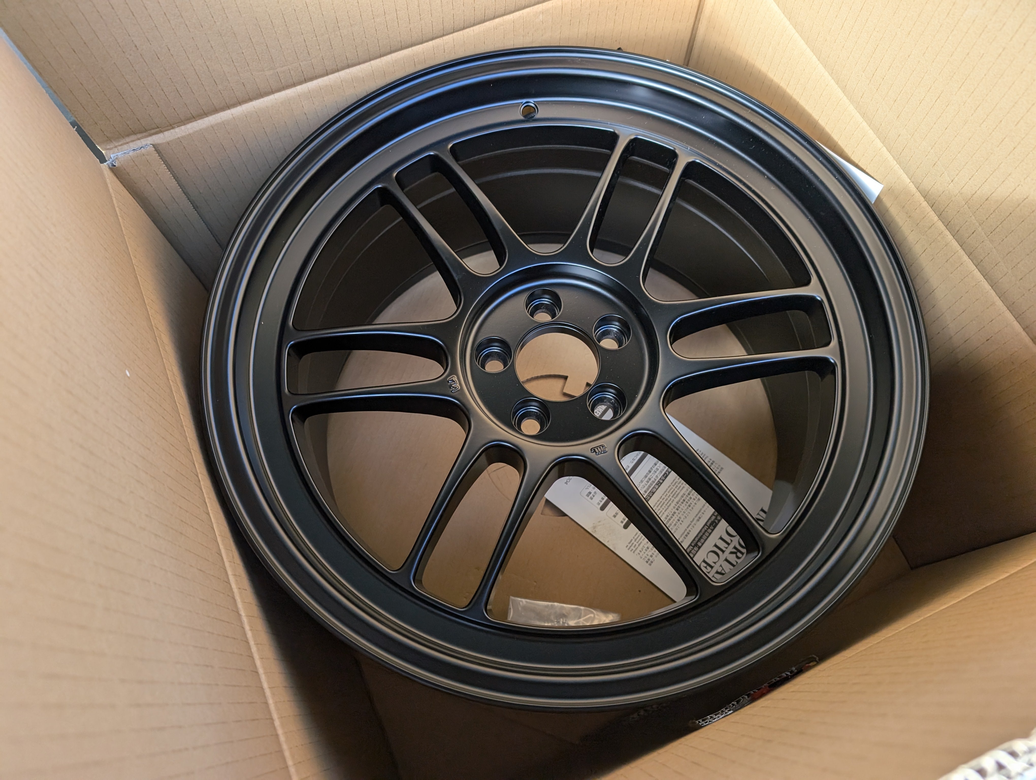 *Near New* Enkei RPF1 (Matte Black) with Genuine Enkei Stickers - 5x100 - 18x9.5 +38