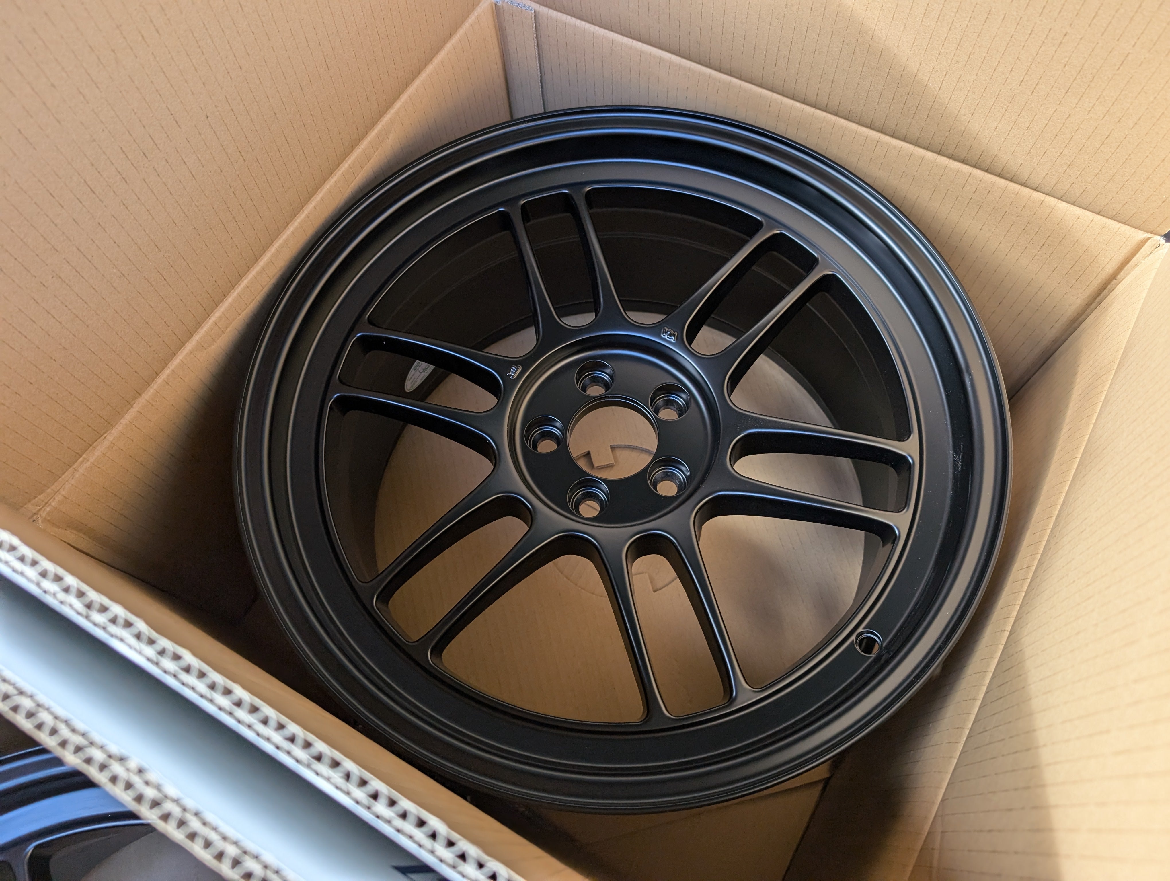 *Near New* Enkei RPF1 (Matte Black) with Genuine Enkei Stickers - 5x100 - 18x9.5 +38