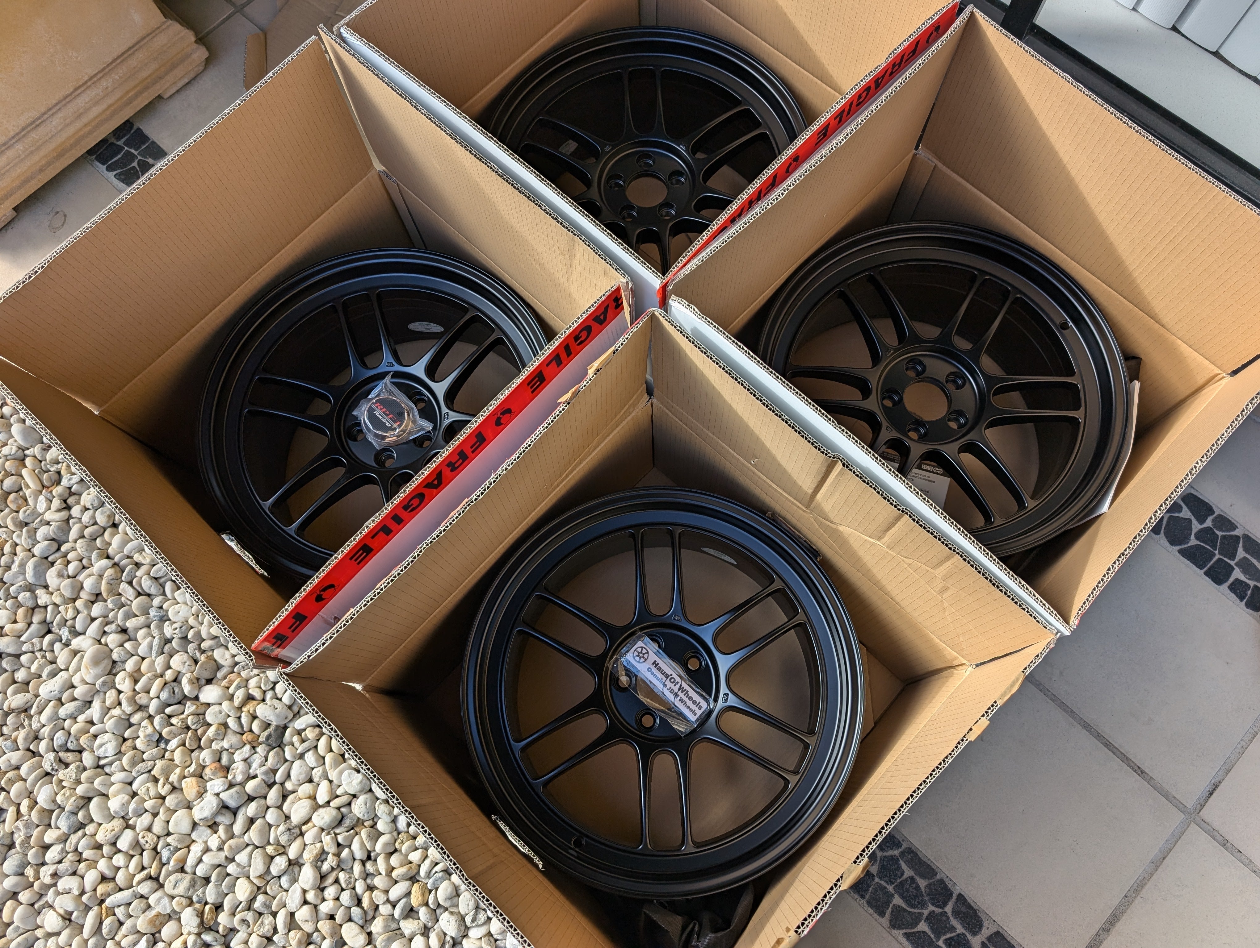 *Near New* Enkei RPF1 (Matte Black) with Genuine Enkei Stickers - 5x100 - 18x9.5 +38