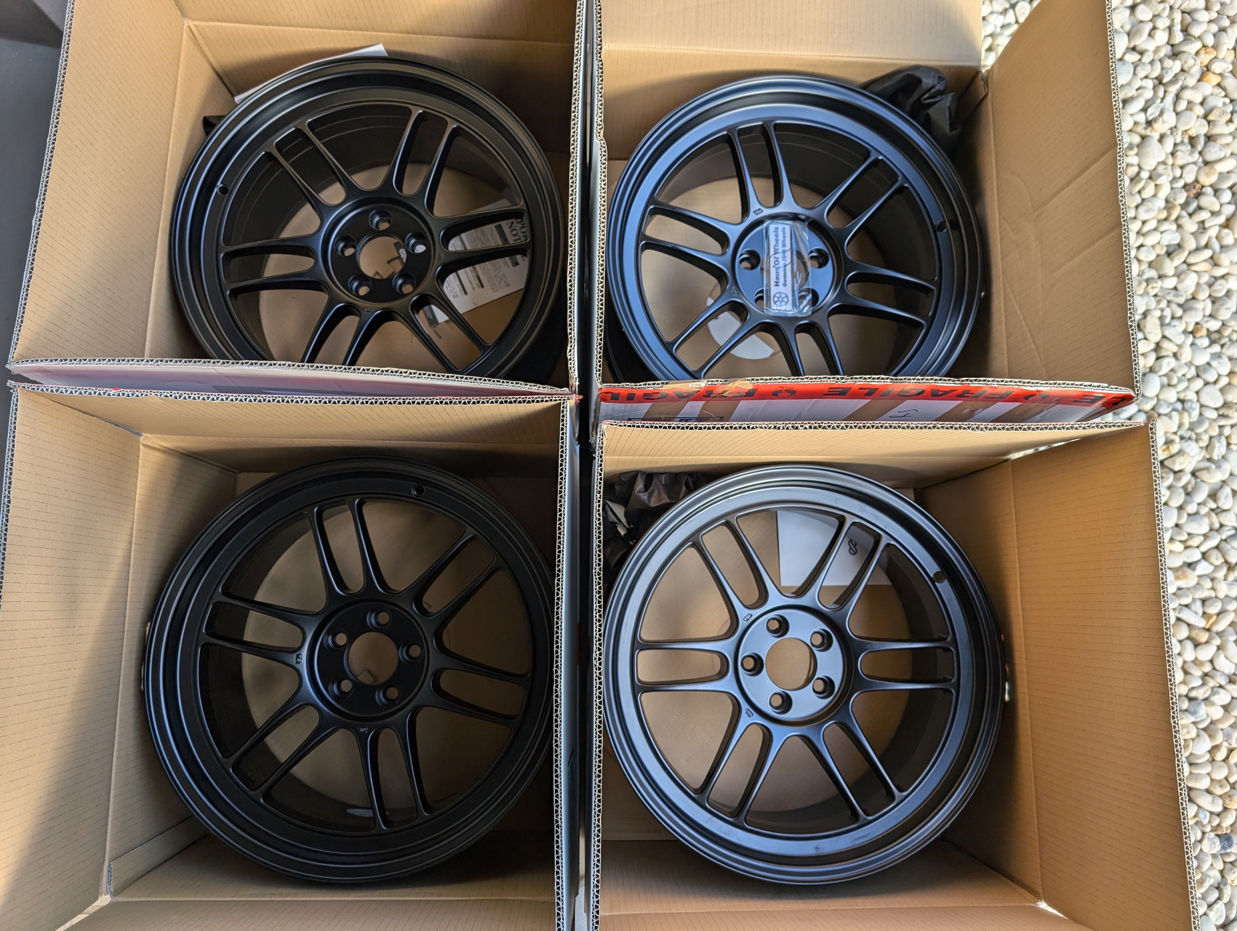 *Near New* Enkei RPF1 (Matte Black) with Genuine Enkei Stickers - 5x100 - 18x9.5 +38