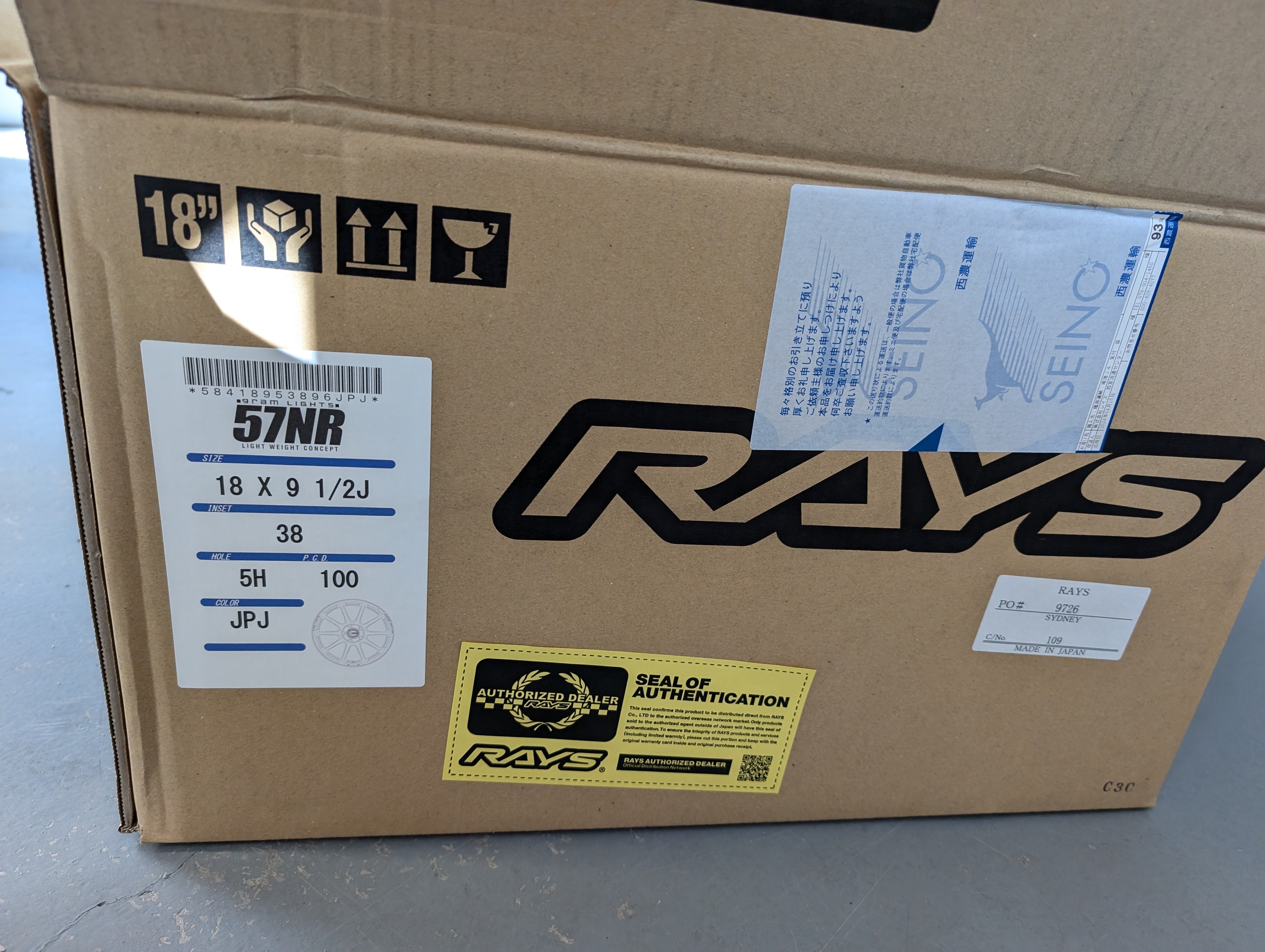 *Brand New* Rays Gram Lights 57 NR (Bronze) - 5x100 - 18x9.5 +38