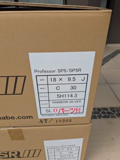 *Brand New* SSR SP5 (Spectrum Silver) - 3 Piece Wheels - 5x114.3 - F: 18x8.5 +25 - R: 18x9.5 +30