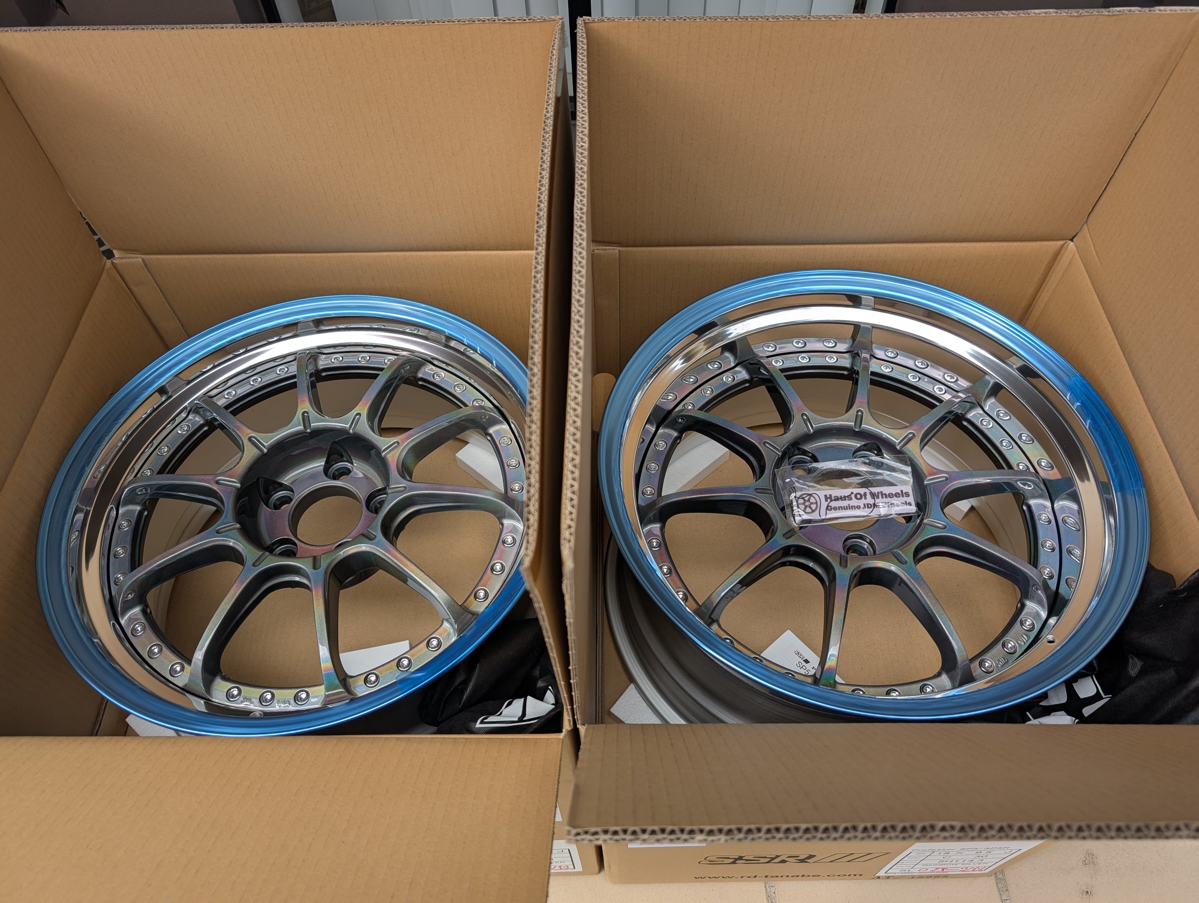 *Brand New* SSR SP5 (Spectrum Silver) - 3 Piece Wheels - 5x114.3 - F: 18x8.5 +25  - R: 18x9.5 +30