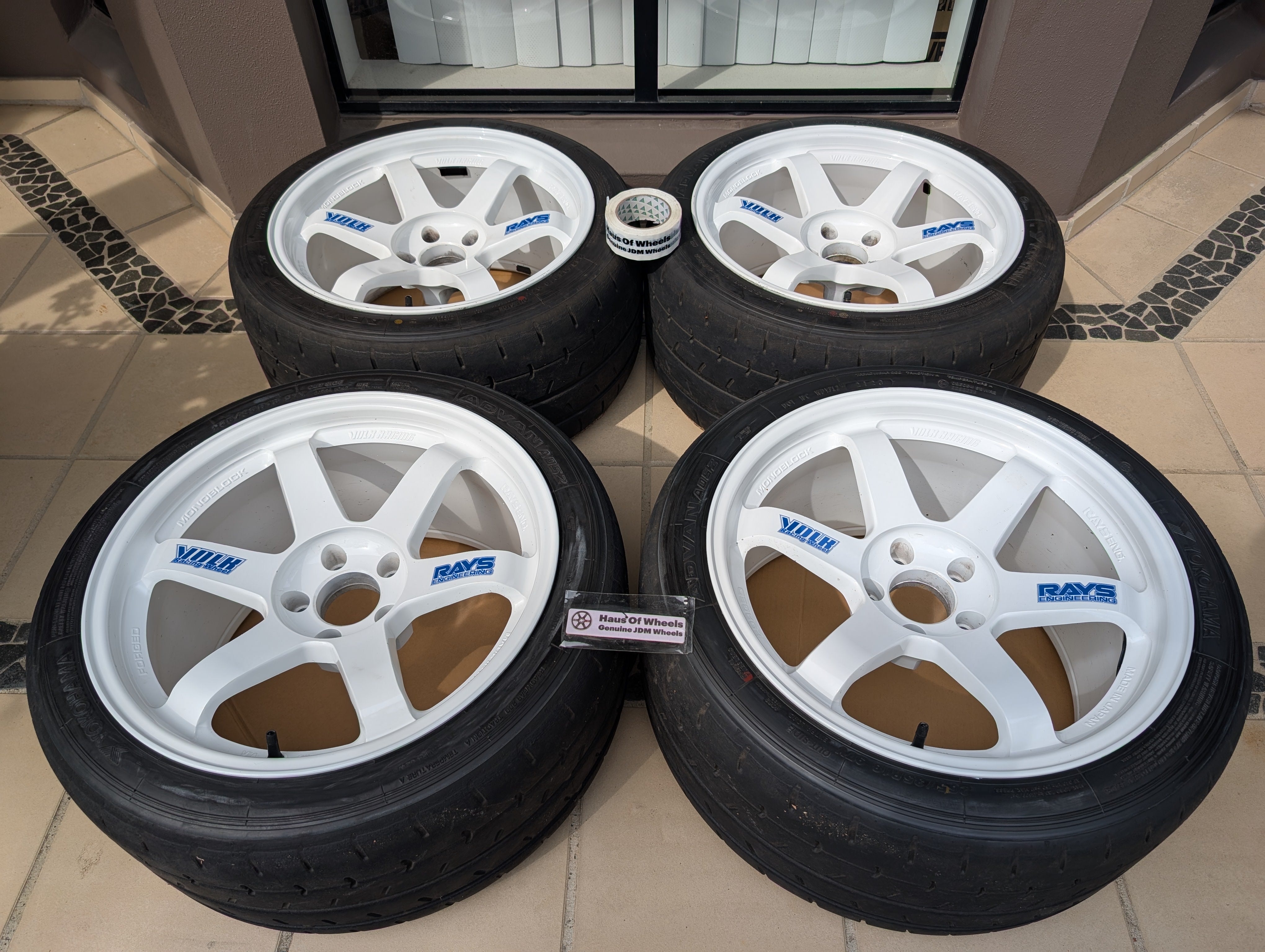 *Discontinued* + *Rare* Rays Engineering Volk Racing TE37SL (Dash White) with Yokohama A052 Tyres - 5x114.3 - 18x10.5 +15 (265/35/18)