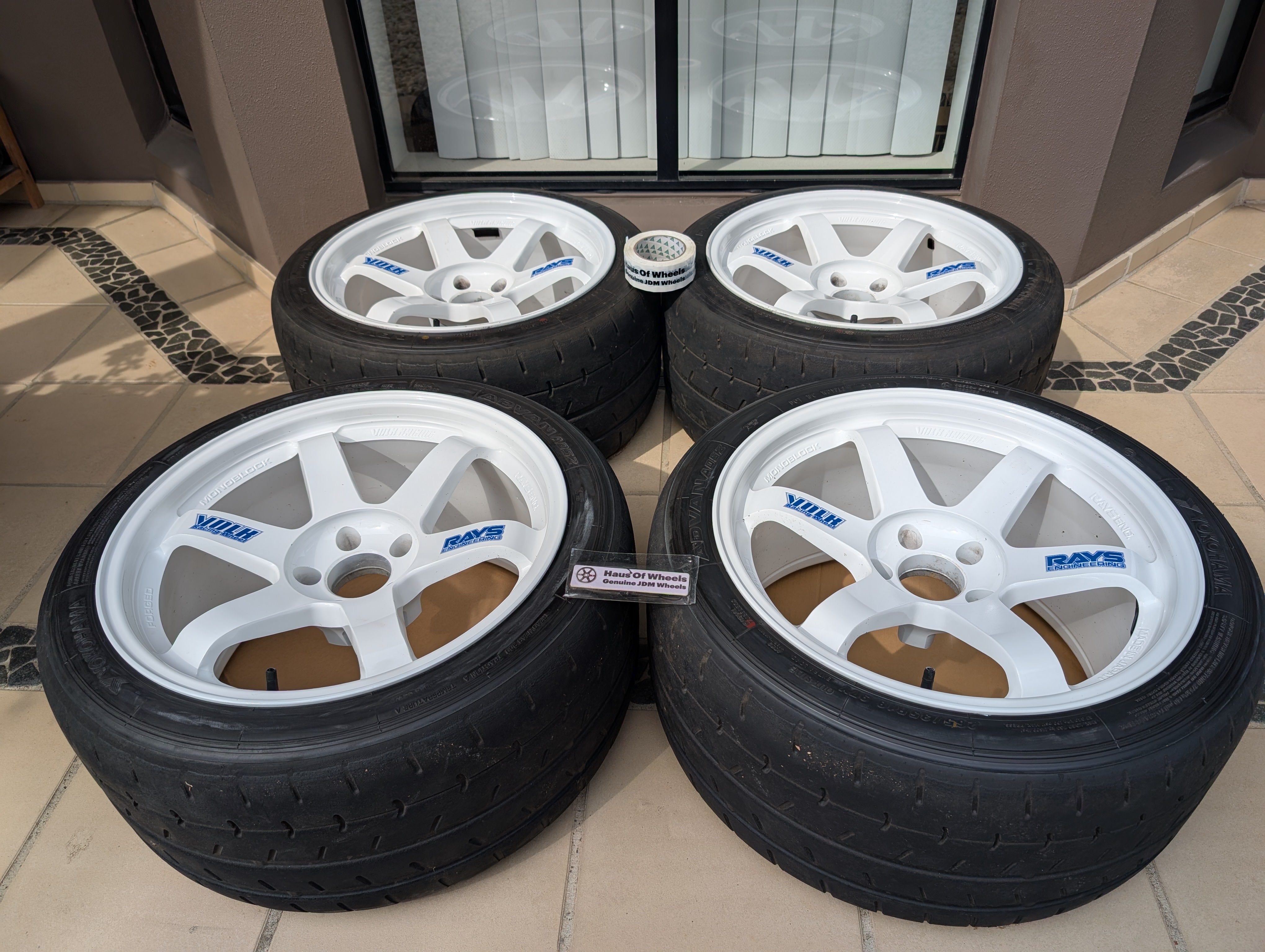 *Discontinued* + *Rare* Rays Engineering Volk Racing TE37SL (Dash White) with Yokohama A052 Tyres - 5x114.3 - 18x10.5 +15 (265/35/18)