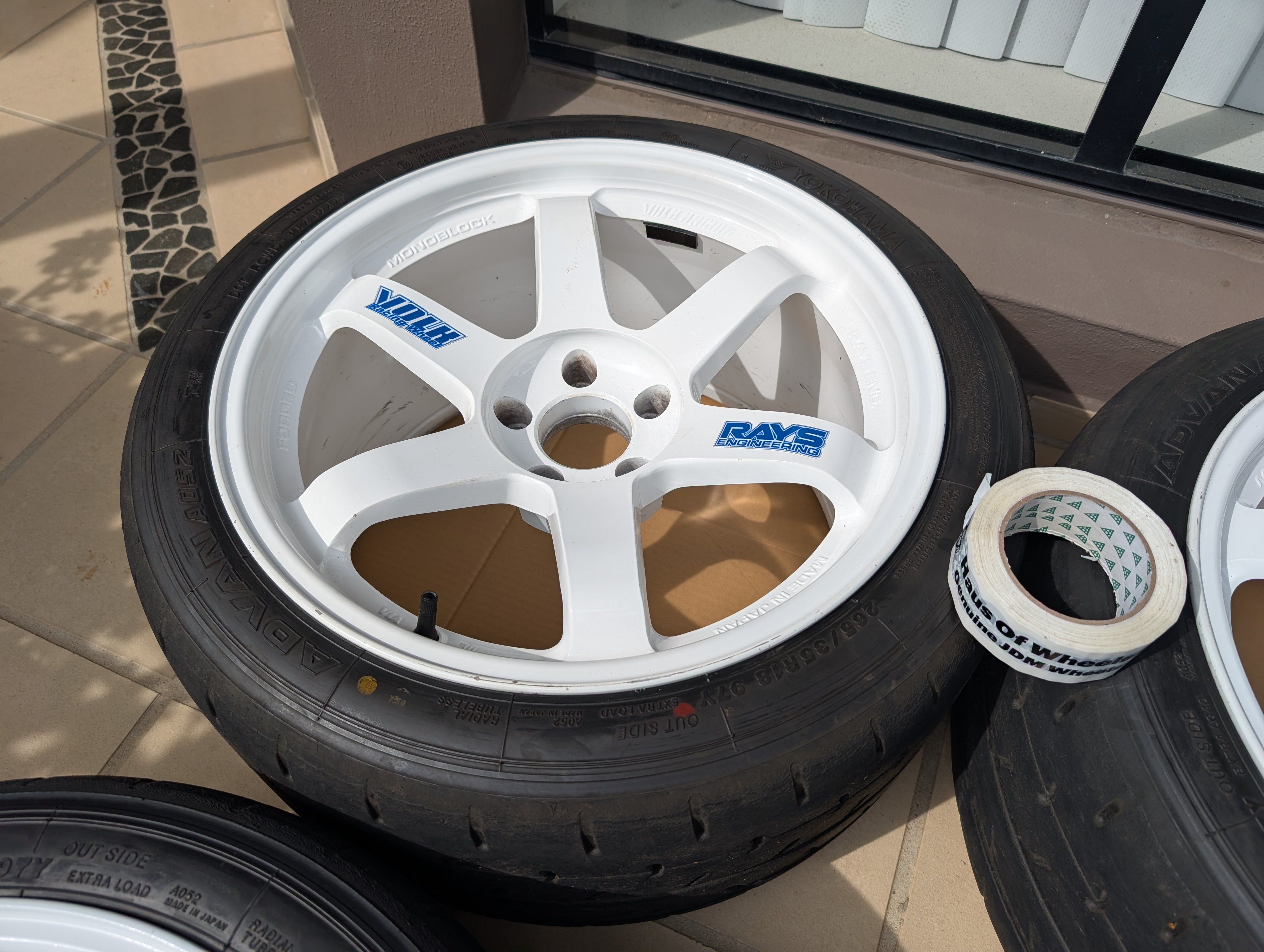 *Discontinued* + *Rare* Rays Engineering Volk Racing TE37SL (Dash White) with Yokohama A052 Tyres - 5x114.3 - 18x10.5 +15 (265/35/18)