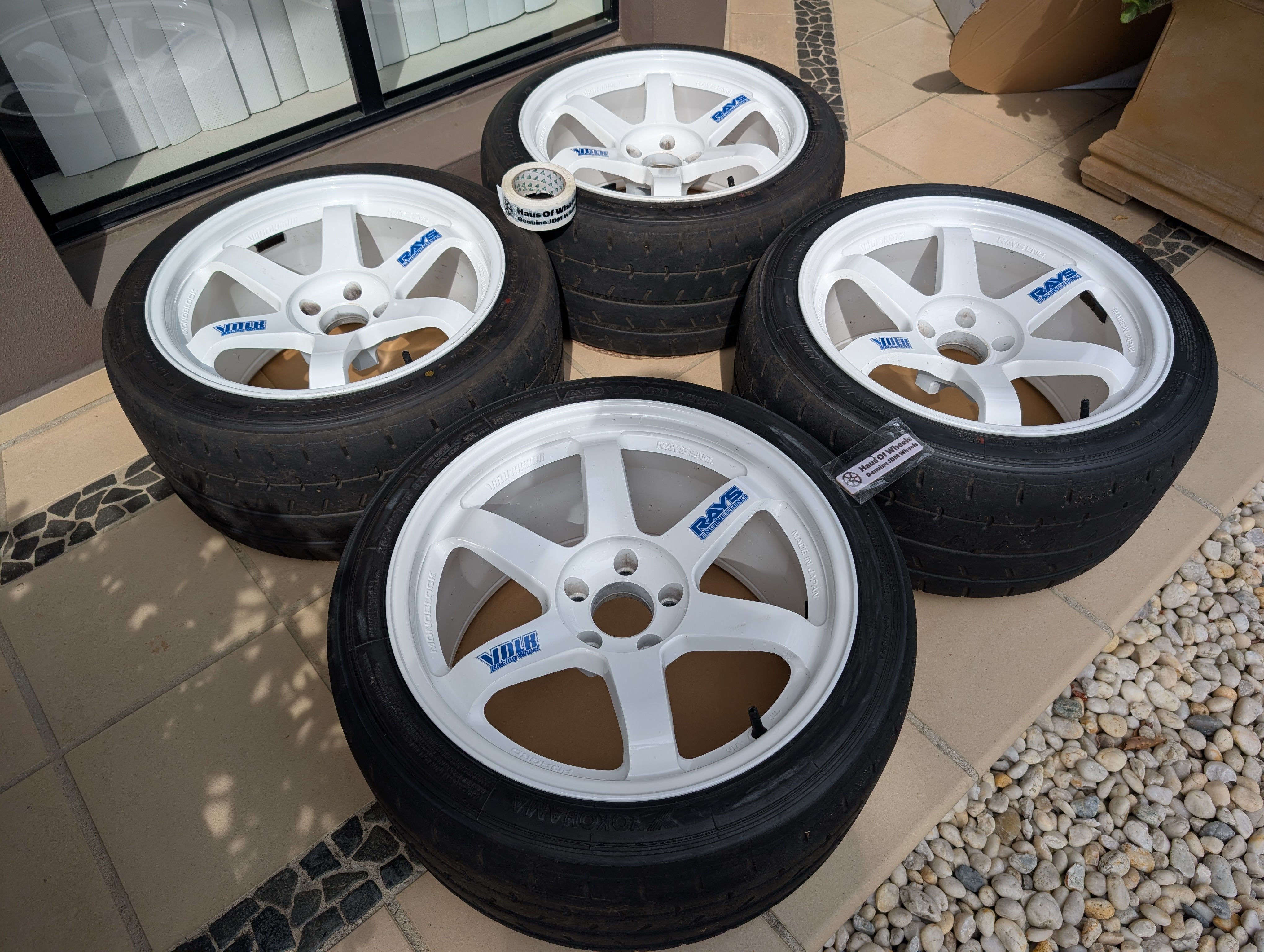 *Discontinued* + *Rare* Rays Engineering Volk Racing TE37SL (Dash White) with Yokohama A052 Tyres - 5x114.3 - 18x10.5 +15 (265/35/18)