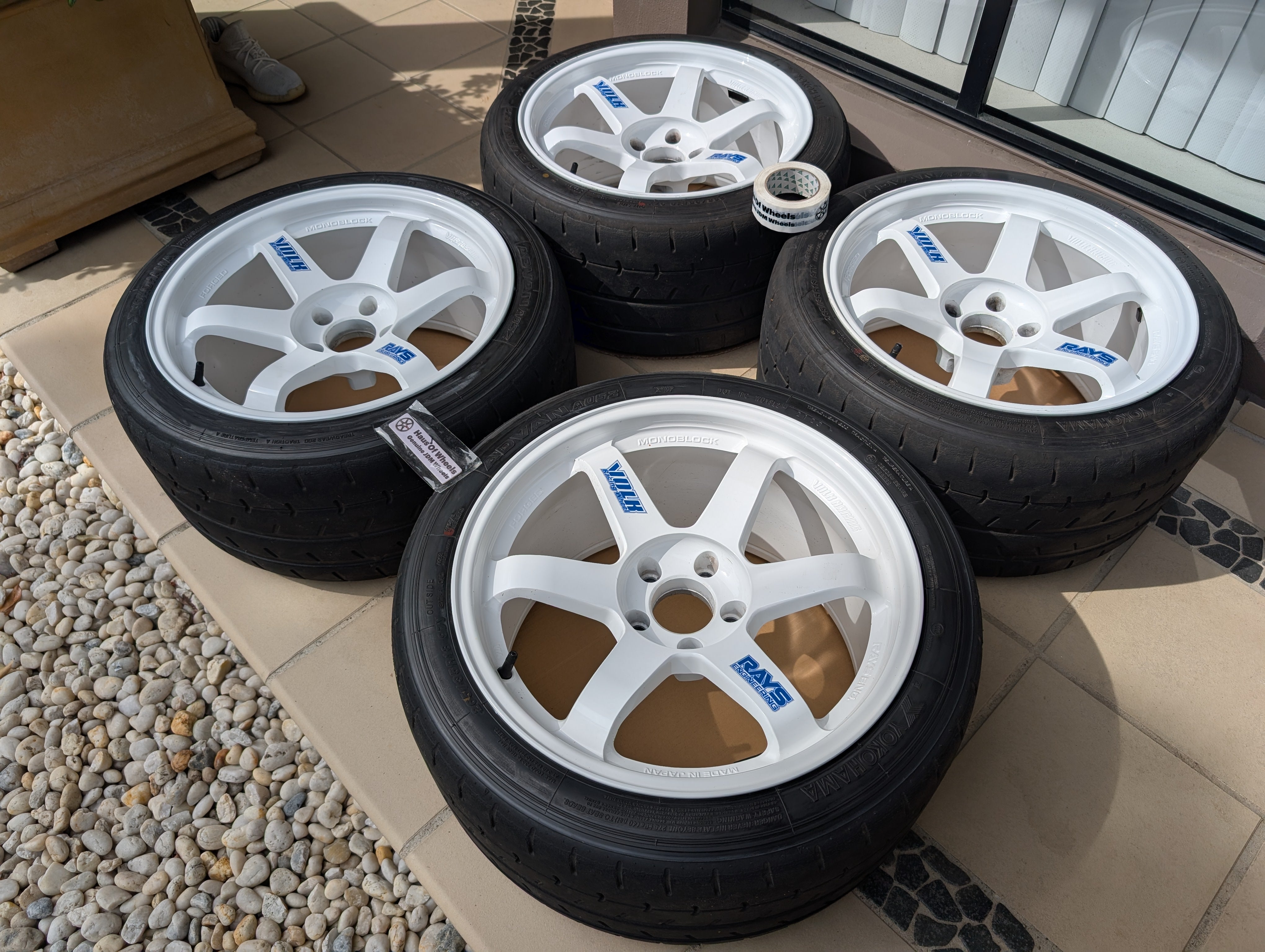 *Discontinued* + *Rare* Rays Engineering Volk Racing TE37SL (Dash White) with Yokohama A052 Tyres - 5x114.3 - 18x10.5 +15 (265/35/18)