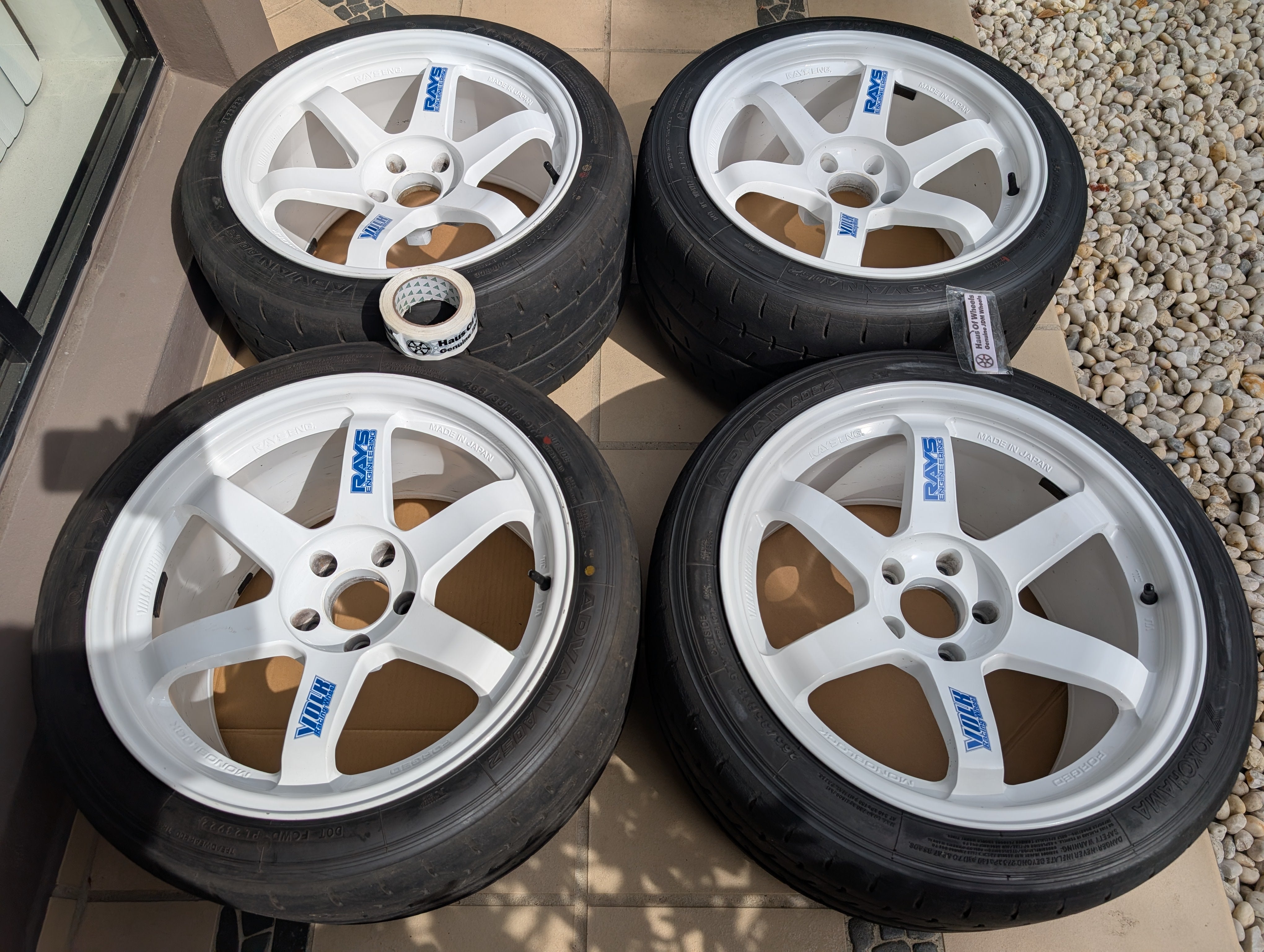 *Discontinued* + *Rare* Rays Engineering Volk Racing TE37SL (Dash White) with Yokohama A052 Tyres - 5x114.3 - 18x10.5 +15 (265/35/18)