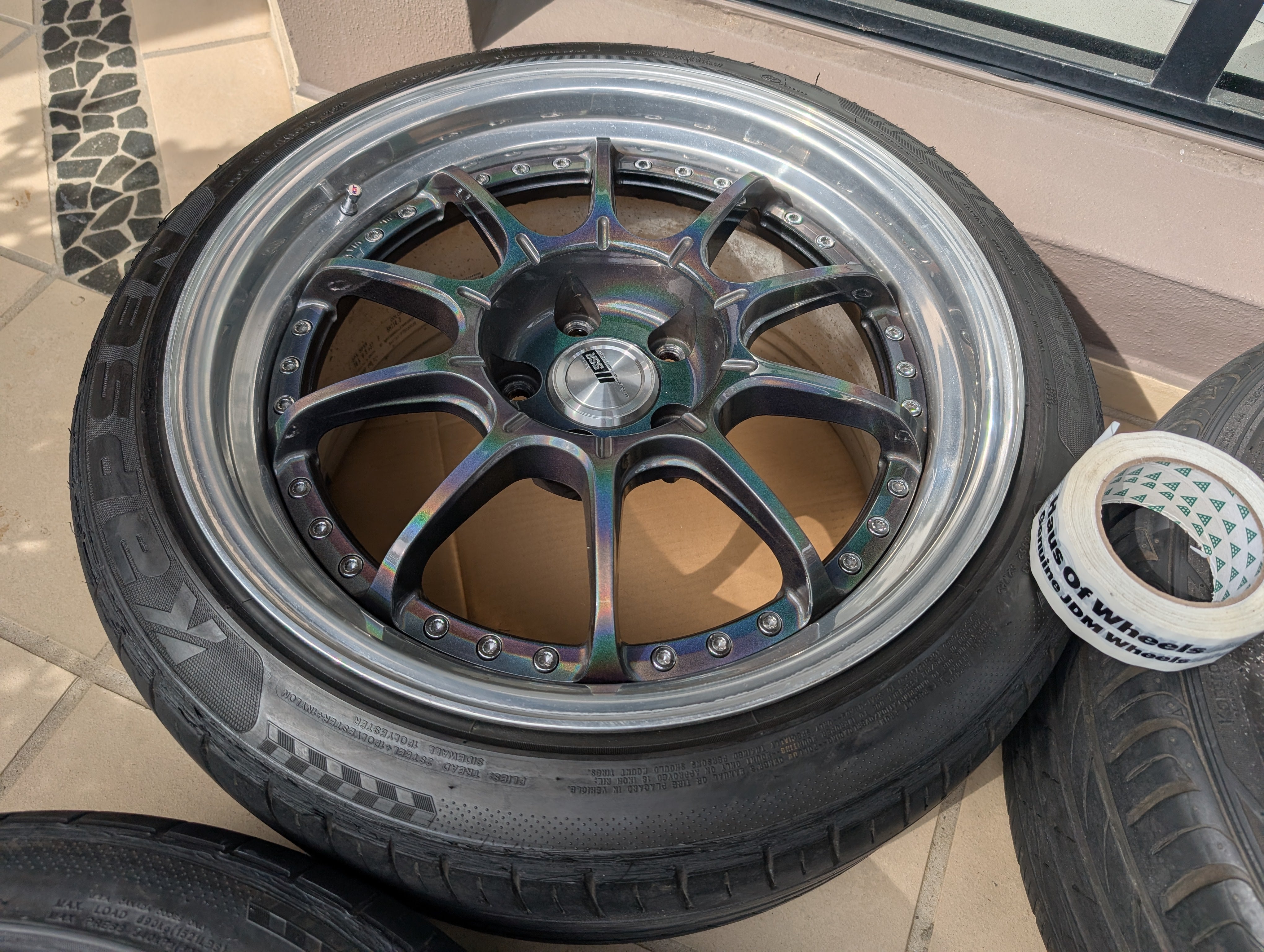 SSR SP5 (Spectrum Silver) with Genuine SSR Center Caps and Tyres - 3 Piece Wheels - 5x114.3 - 18x9.5 +37