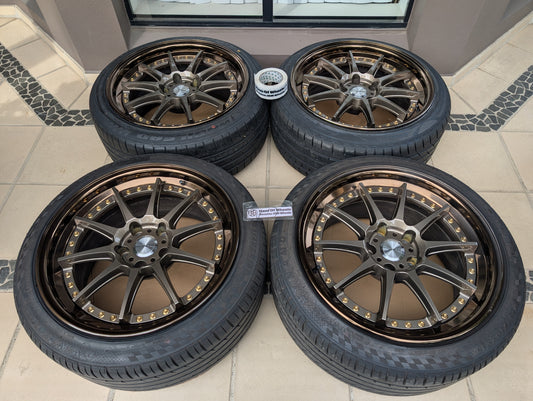 
*Rare* Work Emotion GTX 3P With Genuine Work Centre Caps - 5x114.3 - 18x9.5 +37 (235/40/18)