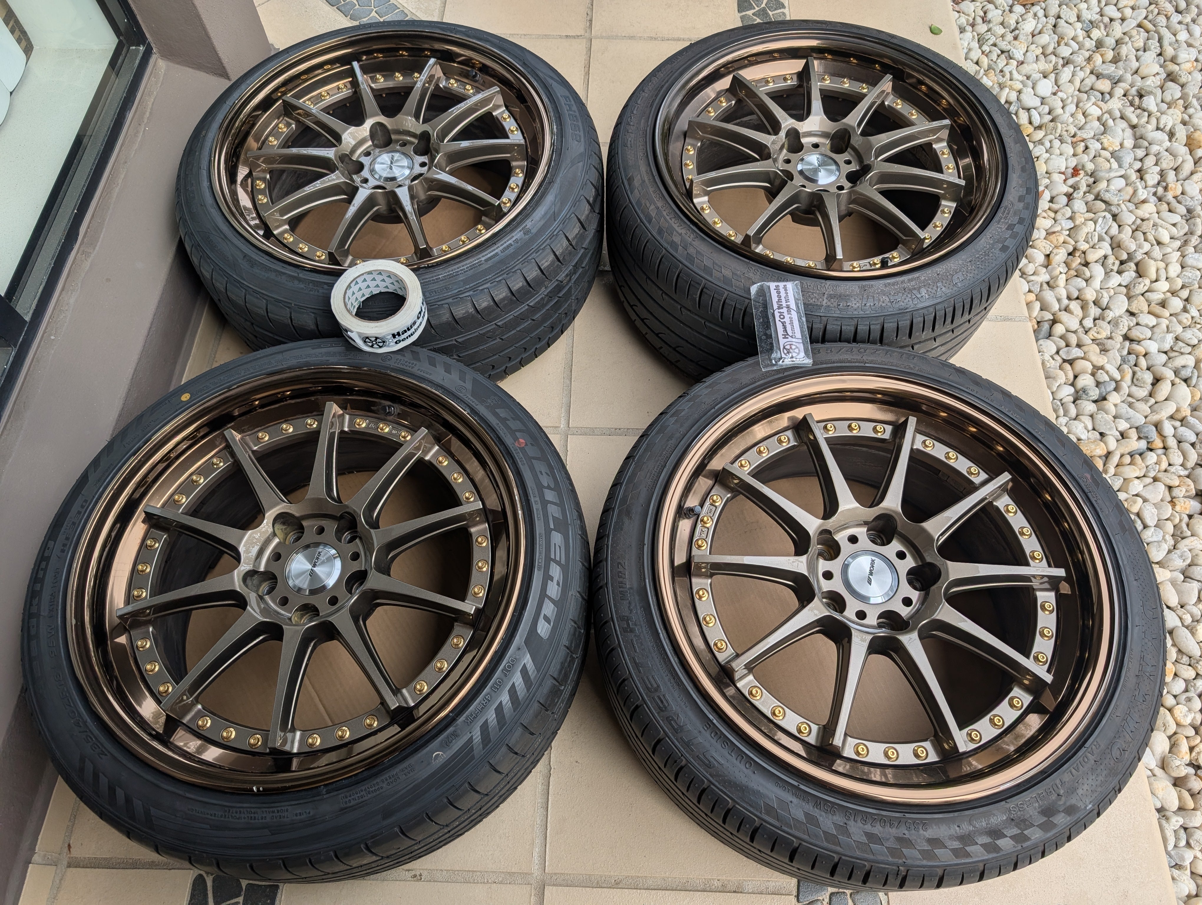 *Rare* Work Emotion GTX 3P With Genuine Work Centre Caps - 5x114.3 - 18x9.5 +37 (235/40/18)