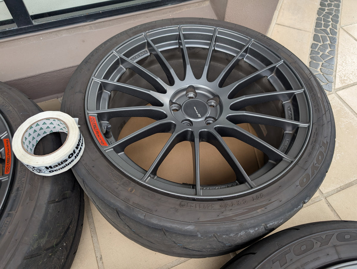 Enkei RS05RR Dark Gunmetal Gray | 5x100 | 18x9.5 +43 | Used | With Toyo R888R Tyres