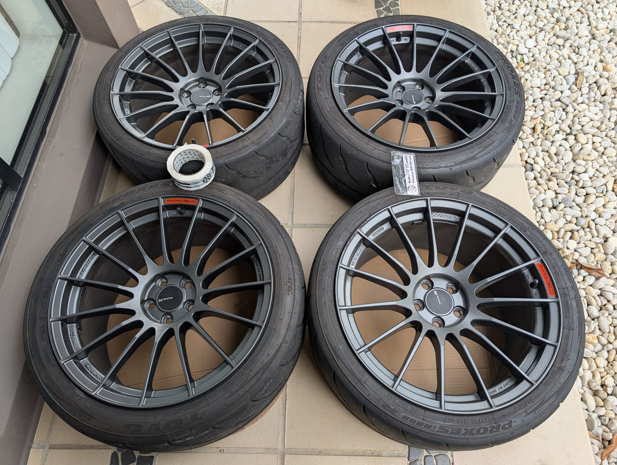 Enkei RS05RR Dark Gunmetal Gray | 5x100 | 18x9.5 +43 | Used | With Toyo R888R Tyres