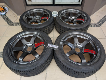 *17 Inch* + *Discontinued* Rays Engineering Volks Racing TE37SL (Pressed Graphite) - 5x114.3 - 17x9 +22 (245/40/17)