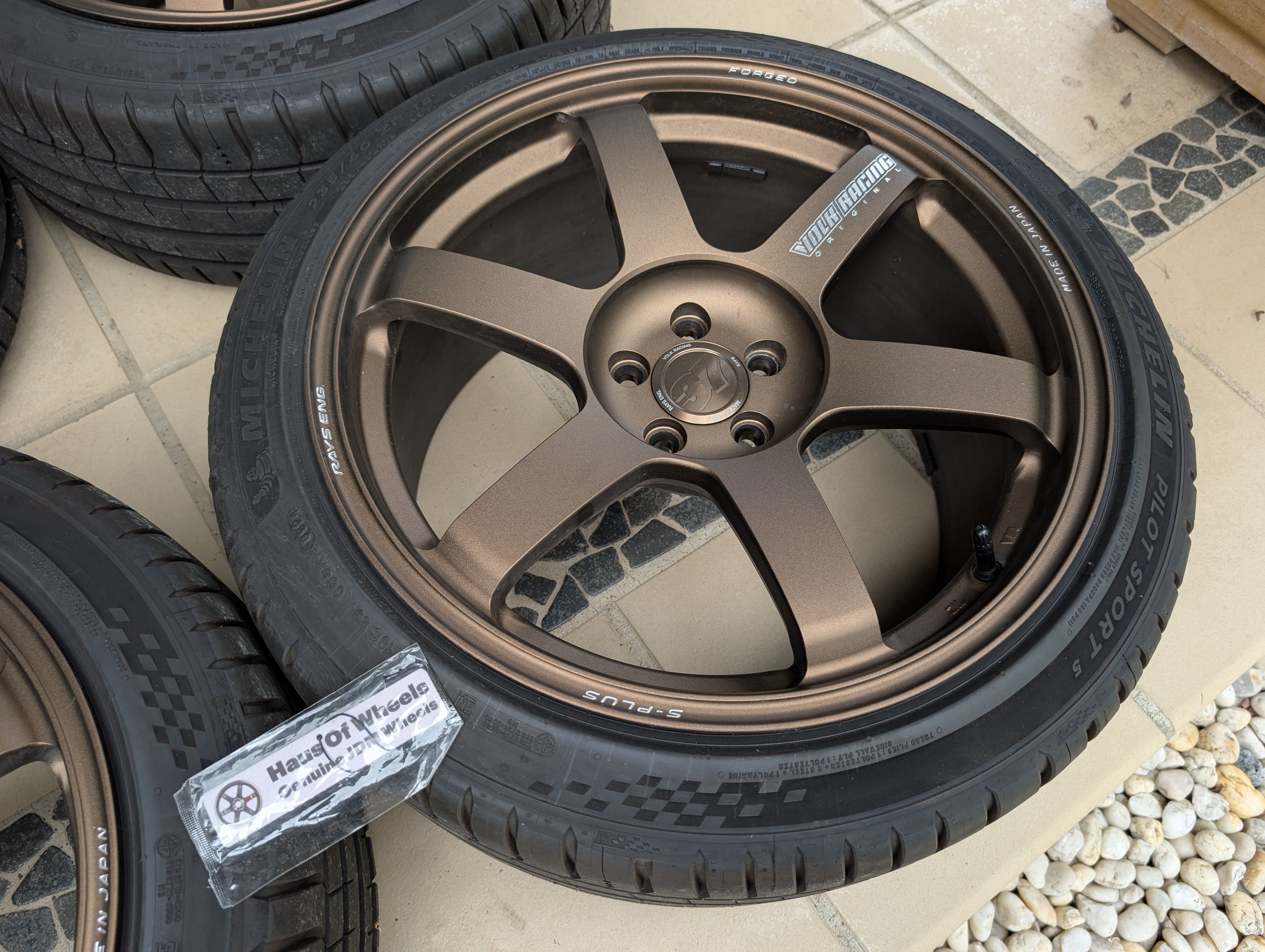 *Near New* Rays Volks Racing TE37 Saga S-Plus (Bronze) with New Michelin Pilot Sports 5 Tyres  - 5x100 - 18x9.5 +43 (235/40/18)