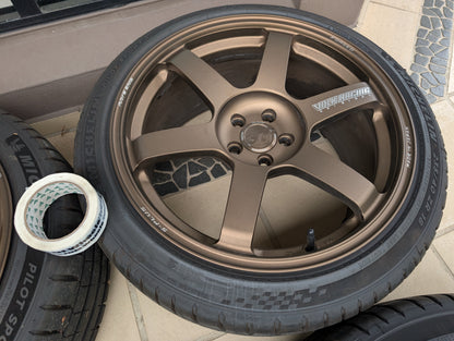 *Near New* Rays Volks Racing TE37 Saga S-Plus (Bronze) with New Michelin Pilot Sports 5 Tyres  - 5x100 - 18x9.5 +43 (235/40/18)
