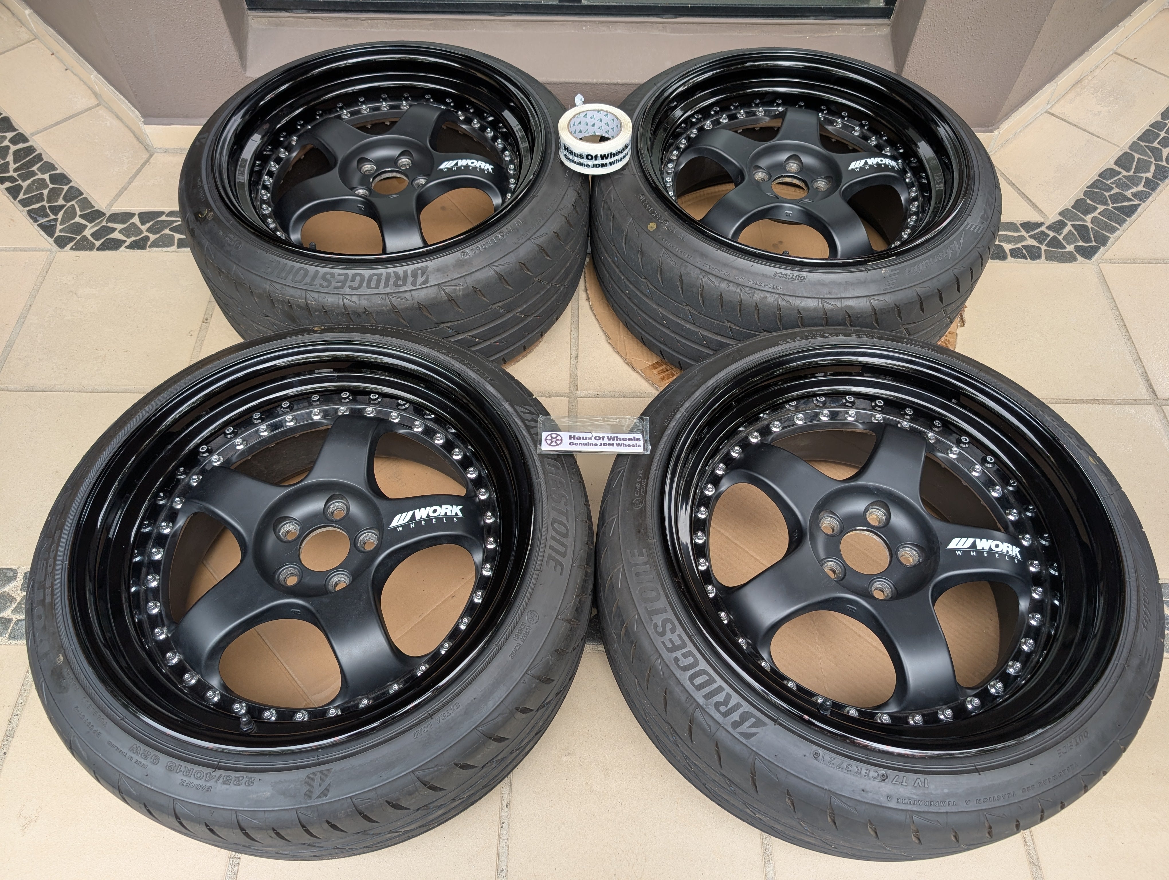 *Deep Dish* Work Meister S13P - with New Bridgestone Tyres - 5x100 - 18x9.5 +37 (225/40/18)