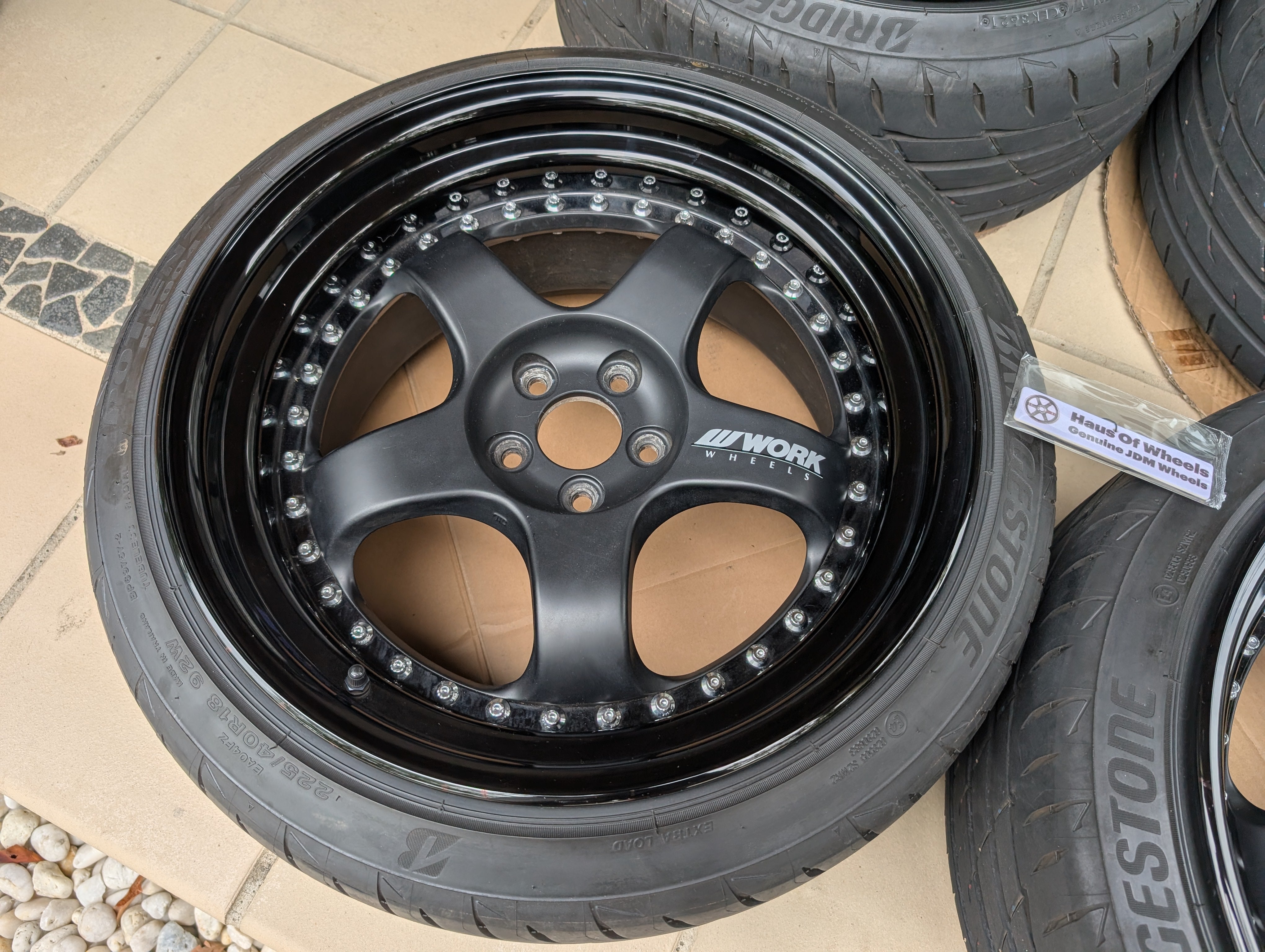 *Deep Dish* Work Meister S13P - with New Bridgestone Tyres - 5x100 - 18x9.5 +37 (225/40/18)