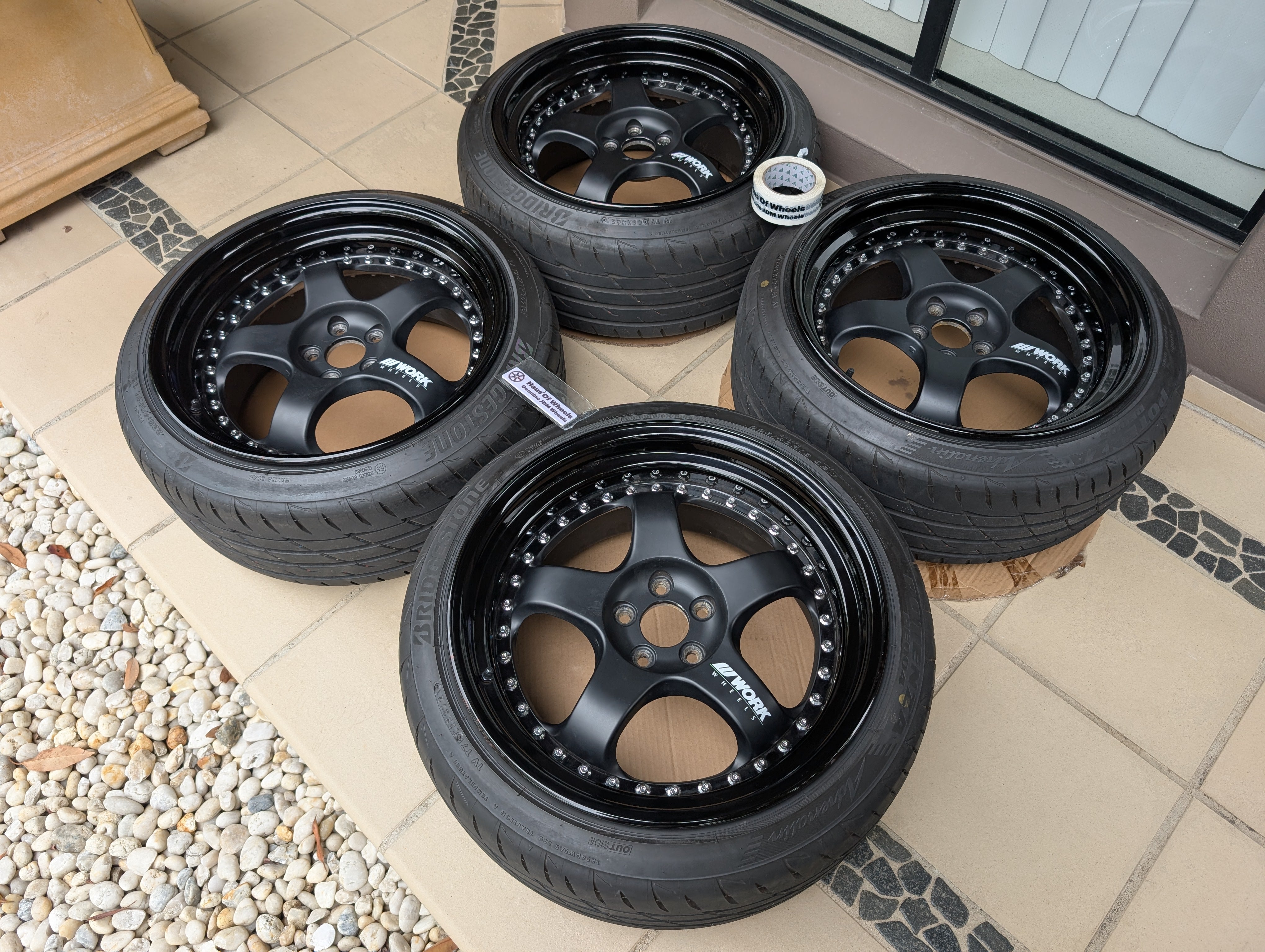 *Deep Dish* Work Meister S13P - with New Bridgestone Tyres - 5x100 - 18x9.5 +37 (225/40/18)