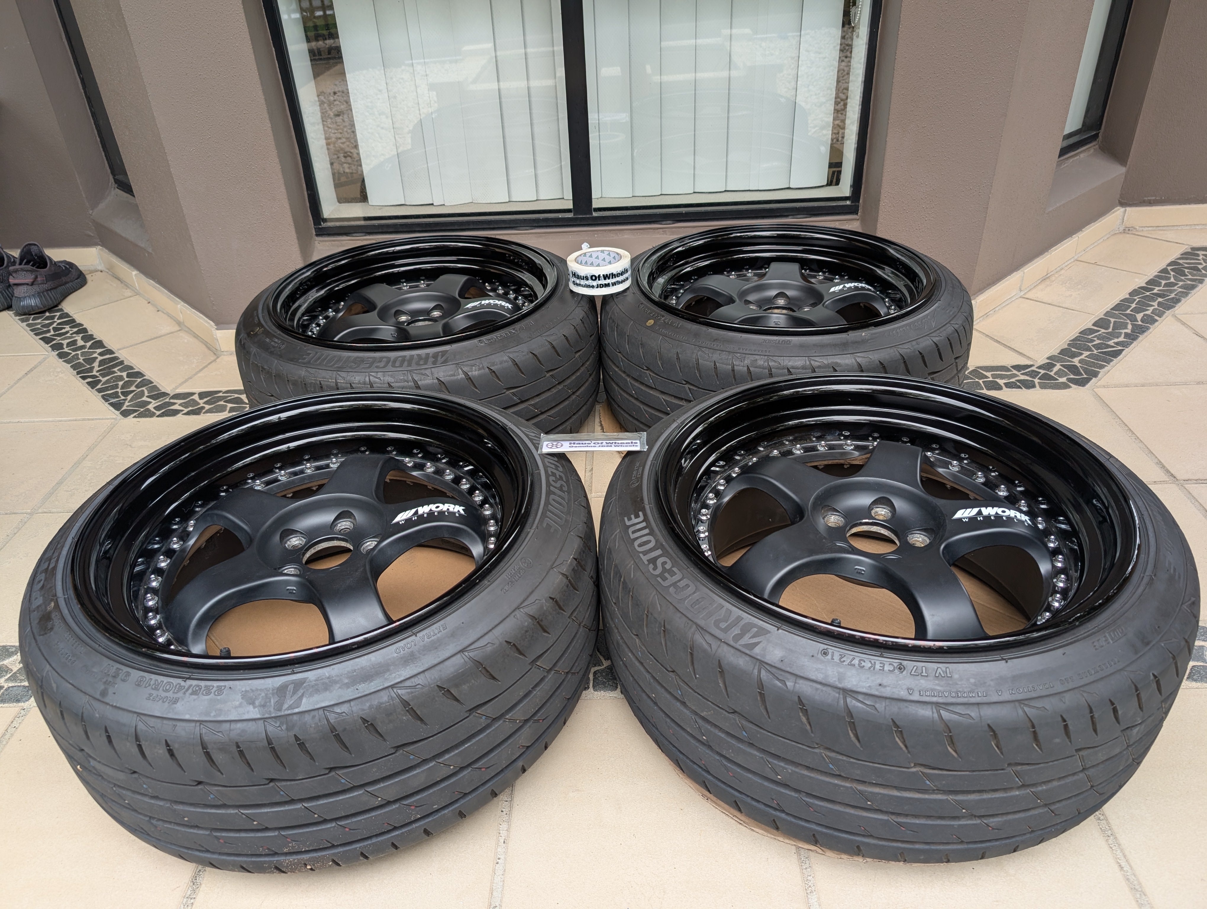 *Deep Dish* Work Meister S13P - with New Bridgestone Tyres - 5x100 - 18x9.5 +37 (225/40/18)