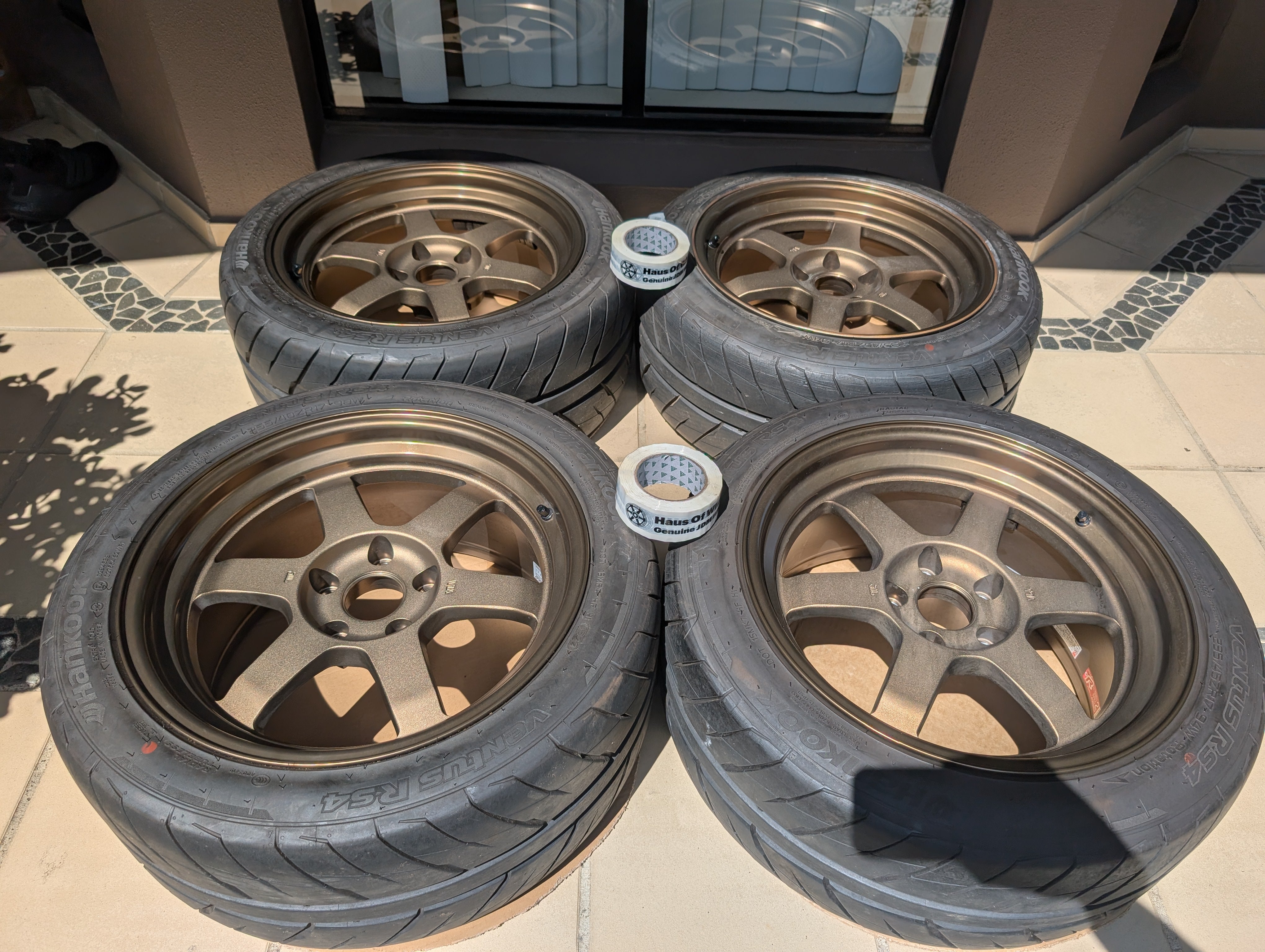 *Deep Dish* - Rays Volks Racing TE37V (Bronze) with Near New Hankook RS4 Tyres - 5x114.3 - 17x9 +20