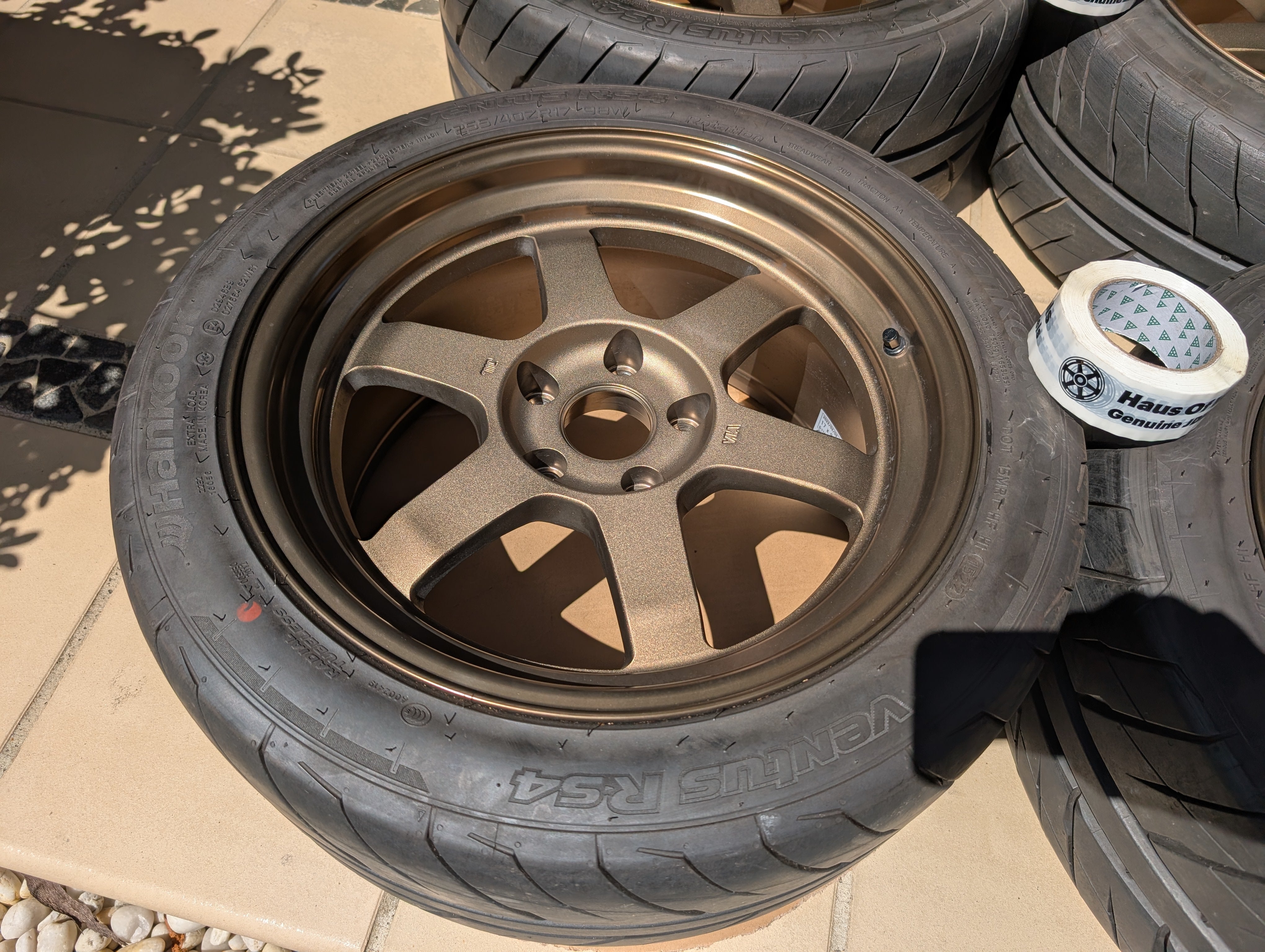 *Deep Dish* - Rays Volks Racing TE37V (Bronze) with Near New Hankook RS4 Tyres - 5x114.3 - 17x9 +20