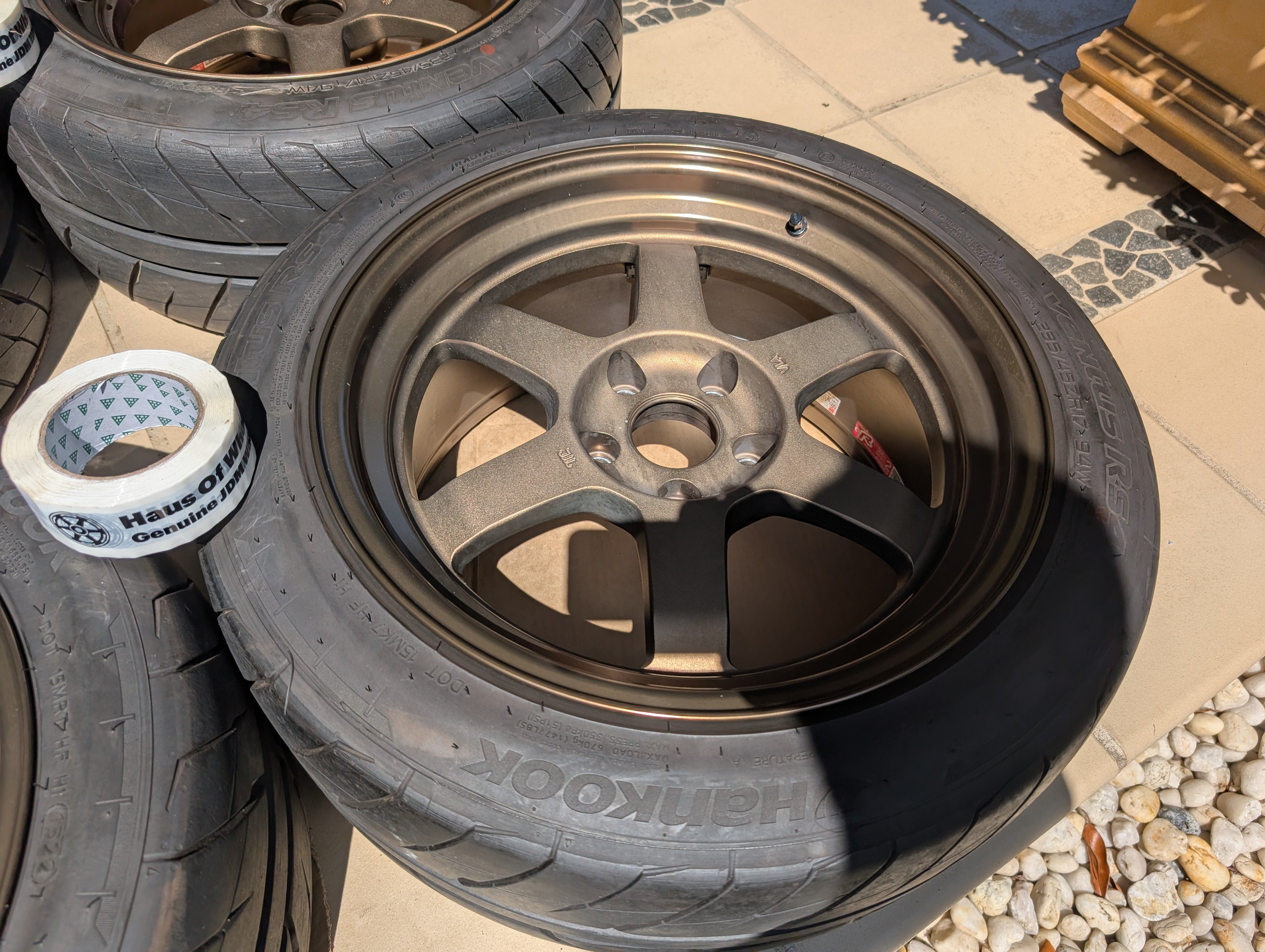 *Deep Dish* - Rays Volks Racing TE37V (Bronze) with Near New Hankook RS4 Tyres - 5x114.3 - 17x9 +20