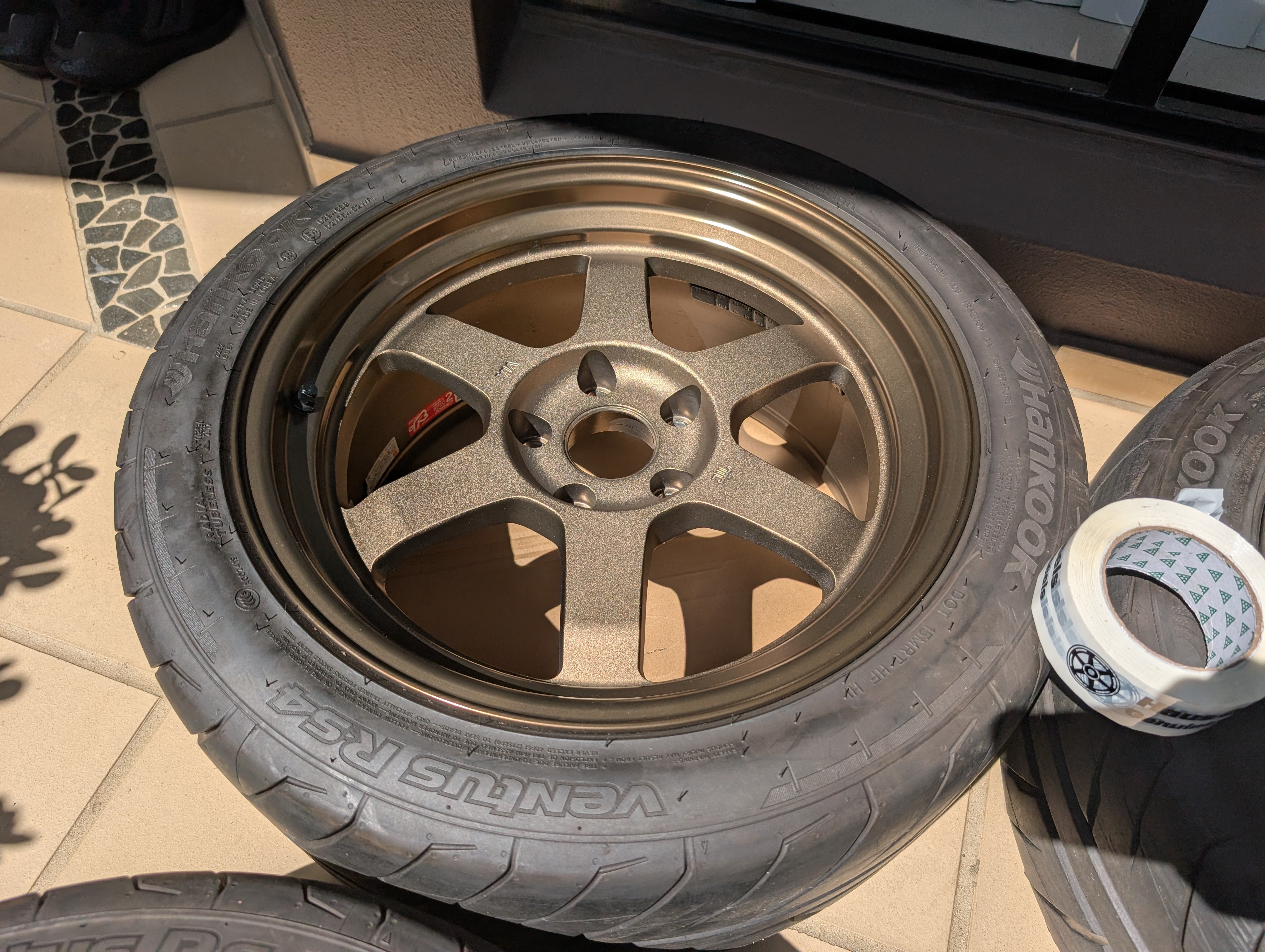 *Deep Dish* - Rays Volks Racing TE37V (Bronze) with Near New Hankook RS4 Tyres - 5x114.3 - 17x9 +20