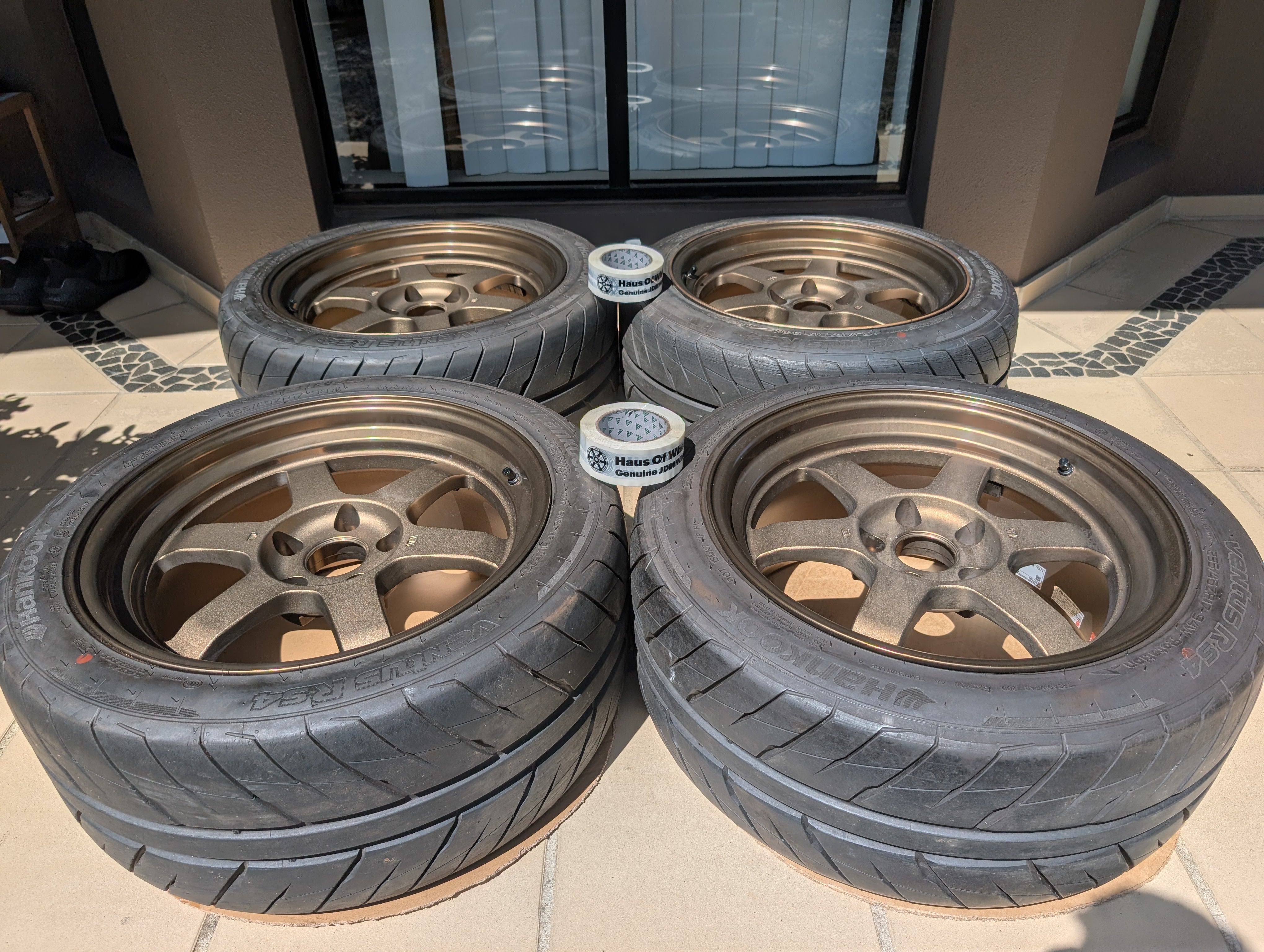 *Deep Dish* - Rays Volks Racing TE37V (Bronze) with Near New Hankook RS4 Tyres - 5x114.3 - 17x9 +20