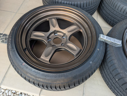 RAYS Volk Racing 21C Bronze | 5x114.3 | 18x10.5 +15 | With Winrun Tyres