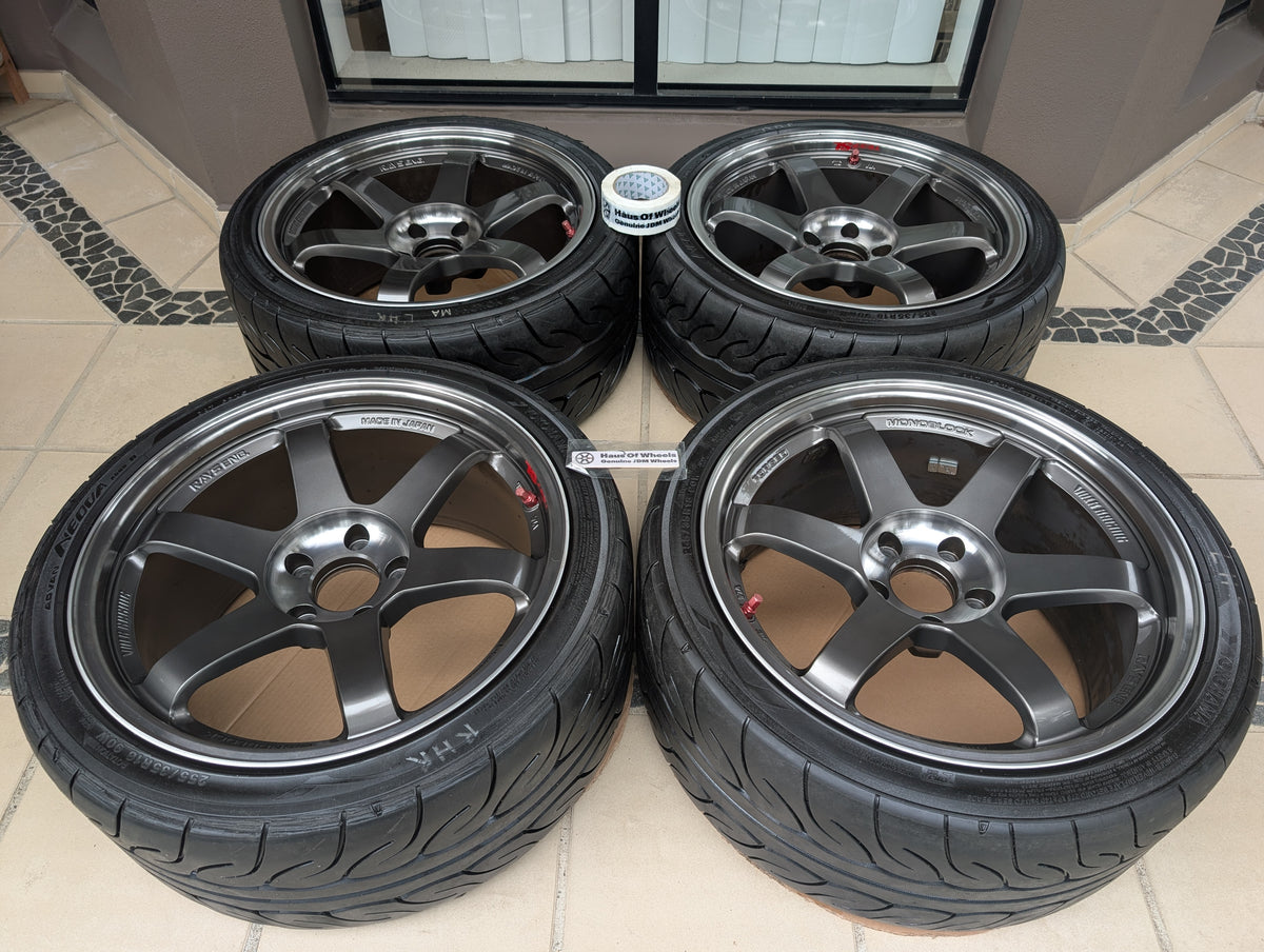 *Discontinued* Rays Volks Racing TE37SL (Pressed Graphite) with AD08R Tyres - 5x114.3 - 18x9.5 +22 (255/35/18)