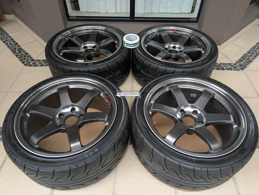 *Discontinued* Rays Volks Racing TE37SL (Pressed Graphite) with AD08R Tyres - 5x114.3 - 18x9.5 +22 (255/35/18)