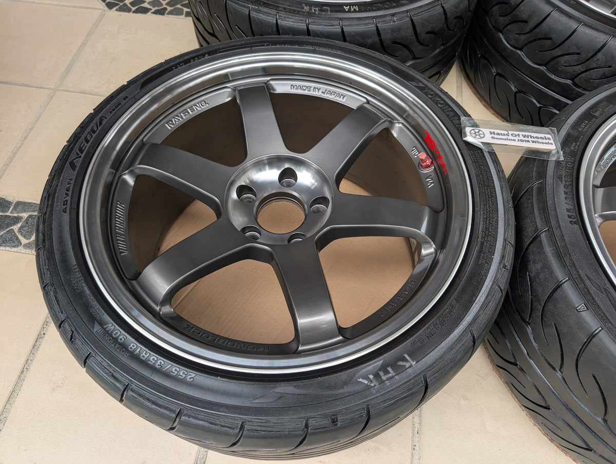 *Discontinued* Rays Volks Racing TE37SL (Pressed Graphite) with AD08R Tyres - 5x114.3 - 18x9.5 +22 (255/35/18)