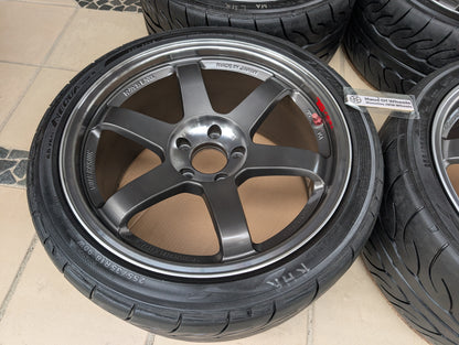 *Discontinued* Rays Volks Racing TE37SL (Pressed Graphite) with AD08R Tyres - 5x114.3 - 18x9.5 +22 (255/35/18)