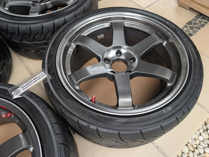 *Discontinued* Rays Volks Racing TE37SL (Pressed Graphite) with AD08R Tyres - 5x114.3 - 18x9.5 +22 (255/35/18)