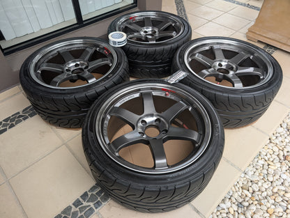 *Discontinued* Rays Volks Racing TE37SL (Pressed Graphite) with AD08R Tyres - 5x114.3 - 18x9.5 +22 (255/35/18)