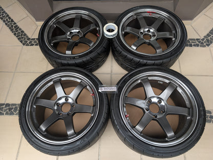 *Discontinued* Rays Volks Racing TE37SL (Pressed Graphite) with AD08R Tyres - 5x114.3 - 18x9.5 +22 (255/35/18)