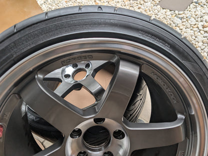 *Discontinued* Rays Volks Racing TE37SL (Pressed Graphite) with AD08R Tyres - 5x114.3 - 18x9.5 +22 (255/35/18)
