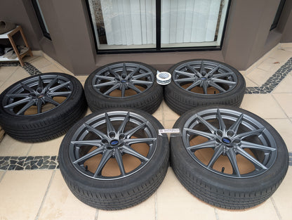 *Near New* Set of 5 Subaru BRZ S Wheels with Tyres and Genuine Subaru Center Caps - 5x100 - 18x7.5 +48 (225/40/18)