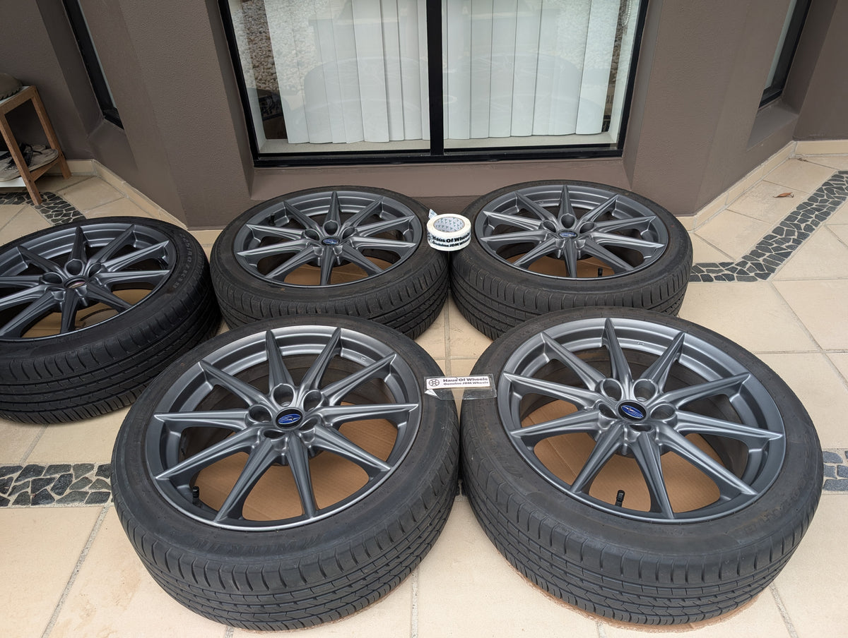 *Near New* Set of 5 Subaru BRZ S Wheels with Tyres and Genuine Subaru Center Caps - 5x100 - 18x7.5 +48 (225/40/18)