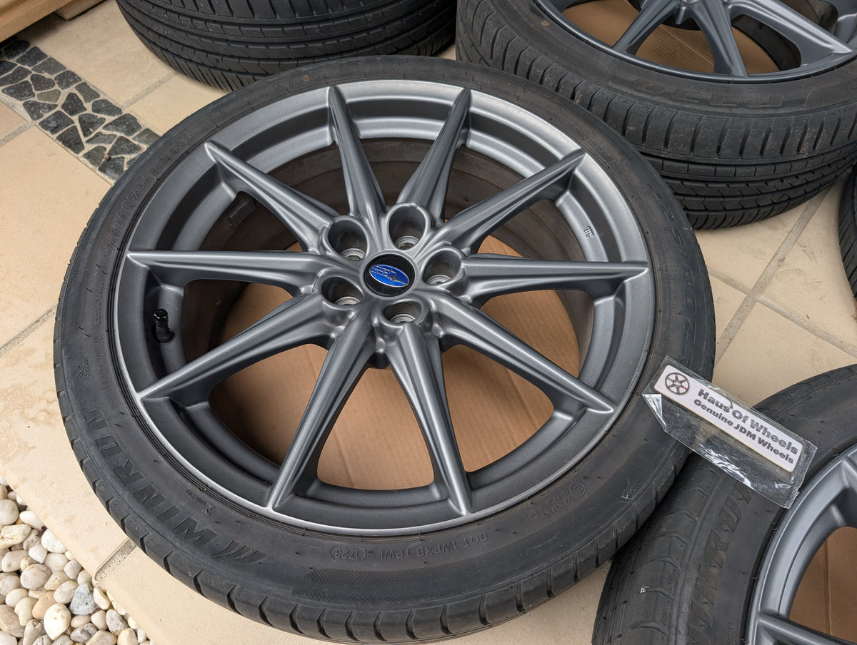 *Near New* Set of 5 Subaru BRZ S Wheels with Tyres and Genuine Subaru Center Caps - 5x100 - 18x7.5 +48 (225/40/18)