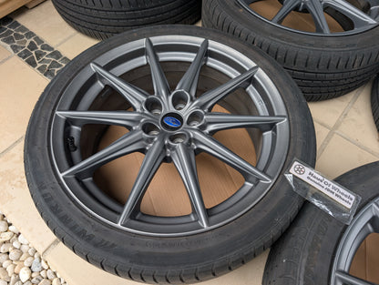 *Near New* Set of 5 Subaru BRZ S Wheels with Tyres and Genuine Subaru Center Caps - 5x100 - 18x7.5 +48 (225/40/18)