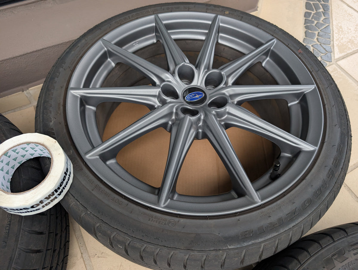 *Near New* Set of 5 Subaru BRZ S Wheels with Tyres and Genuine Subaru Center Caps - 5x100 - 18x7.5 +48 (225/40/18)