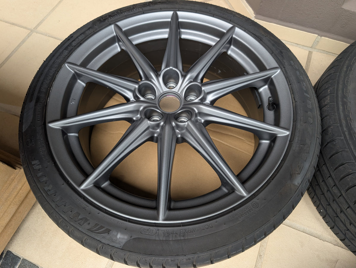 *Near New* Set of 5 Subaru BRZ S Wheels with Tyres and Genuine Subaru Center Caps - 5x100 - 18x7.5 +48 (225/40/18)