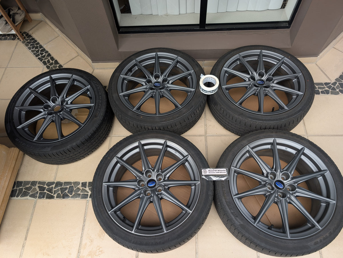 *Near New* Set of 5 Subaru BRZ S Wheels with Tyres and Genuine Subaru Center Caps - 5x100 - 18x7.5 +48 (225/40/18)