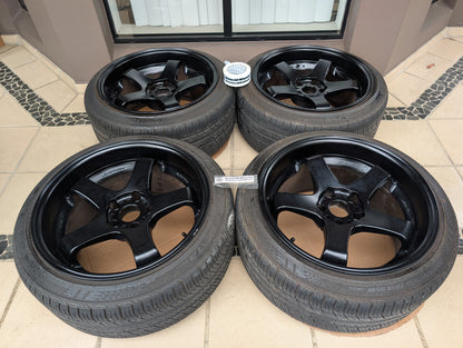 *Concave* Work Emotion GT5 (Matte Black) with Tyres - 5x114.3 - 18x10 +18 (235/40/18)